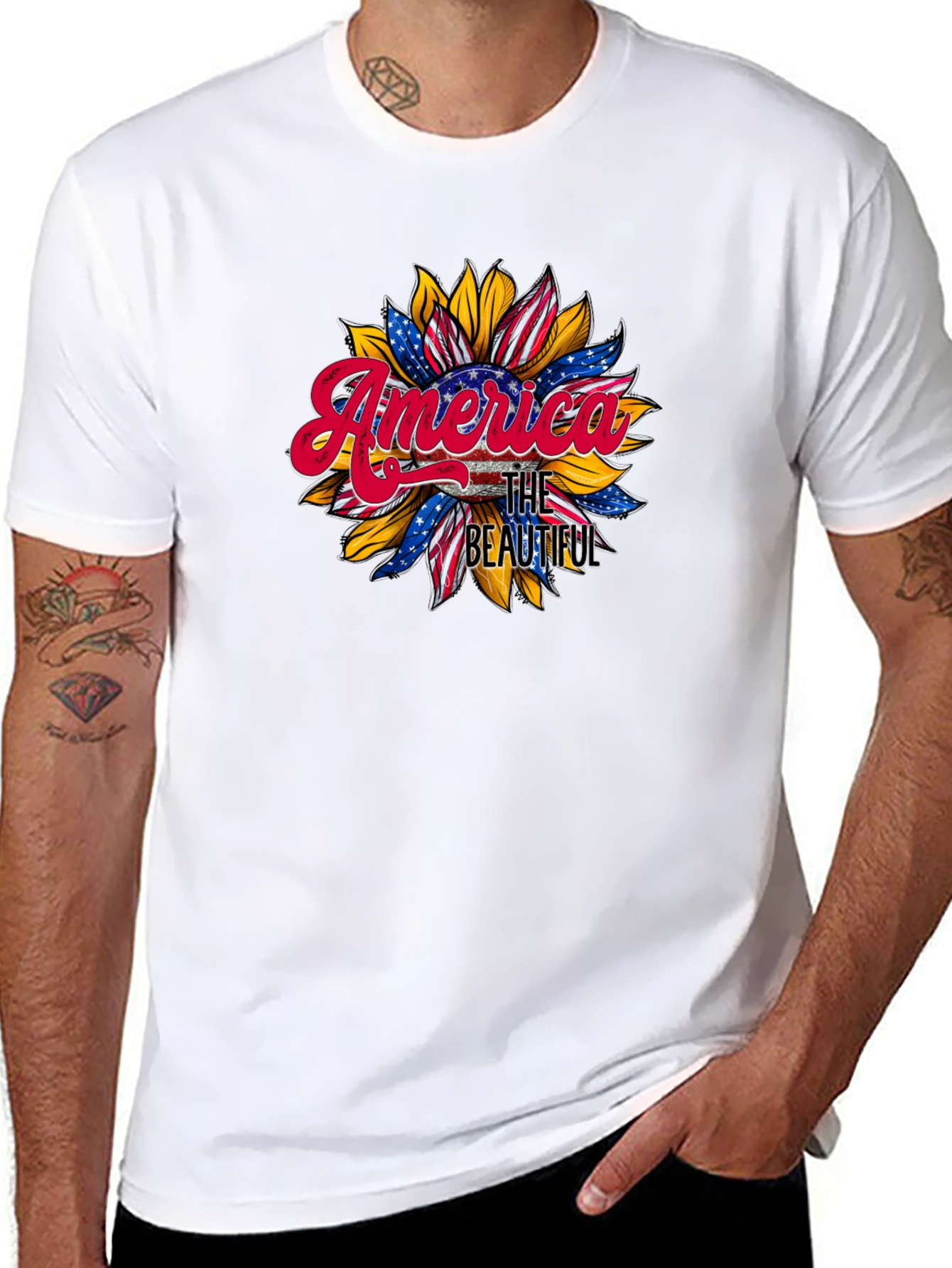America The Beautiful Sunflower Graphic Tee