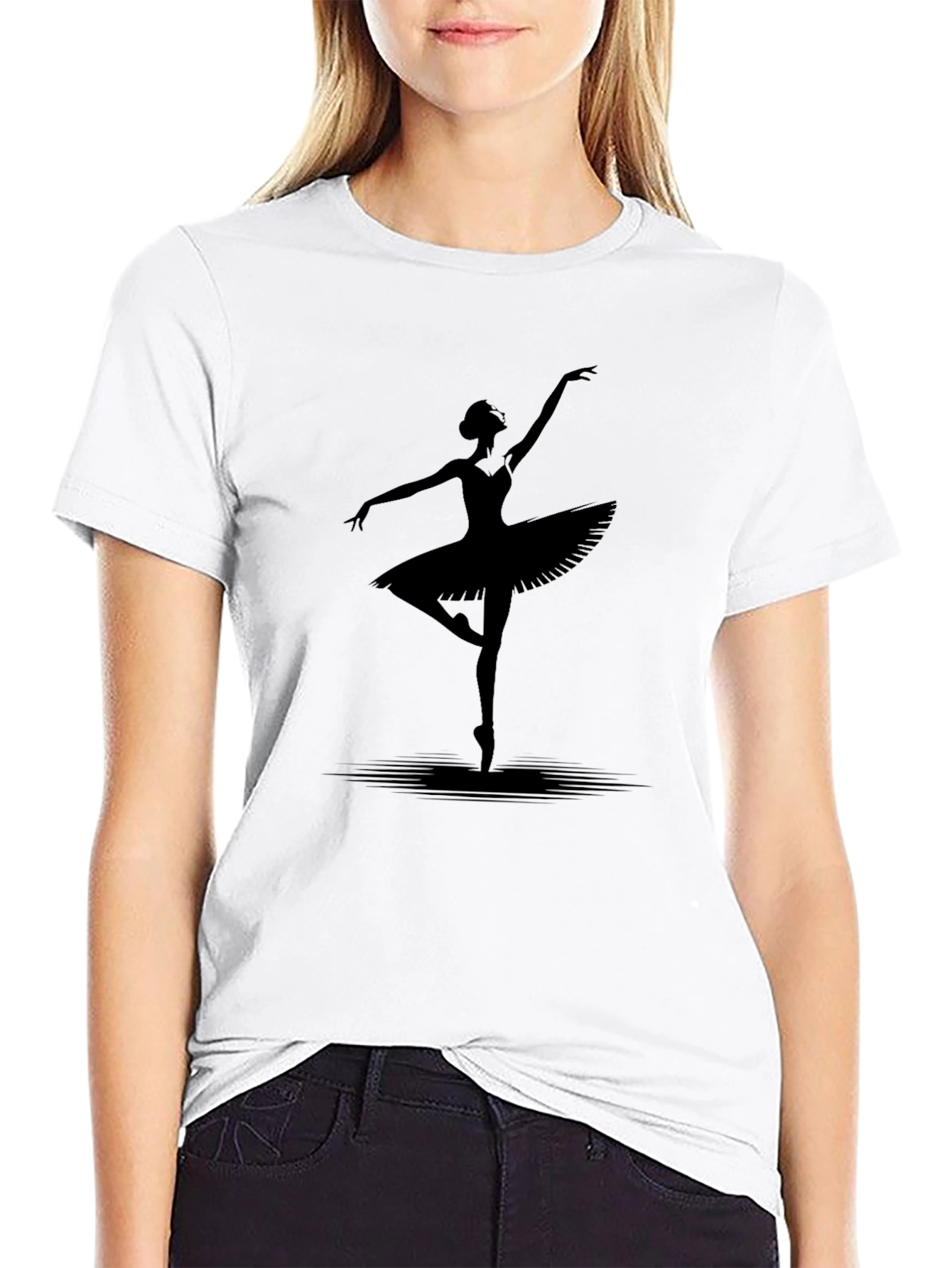 Ballerina Silhouette Graphic T-Shirt