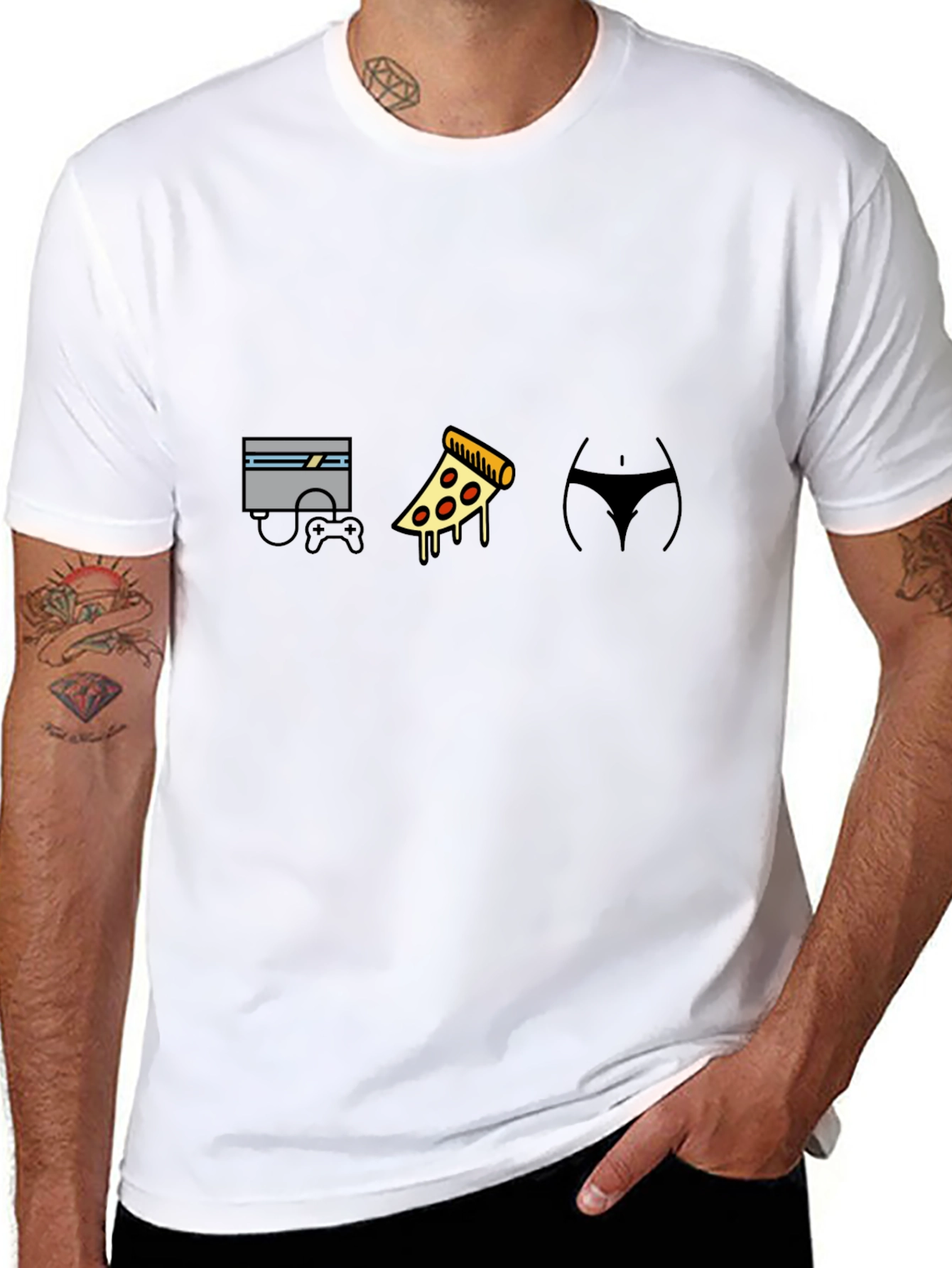 Gamers Delight T-Shirt: Console Pizza & More!