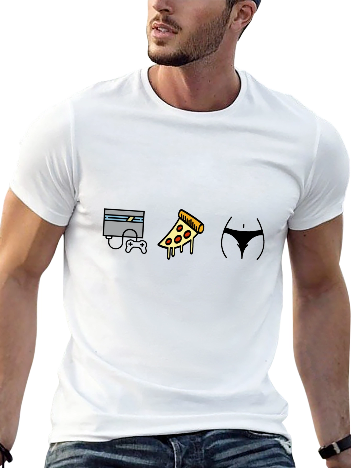 Gamers Delight T-Shirt: Console Pizza & More!