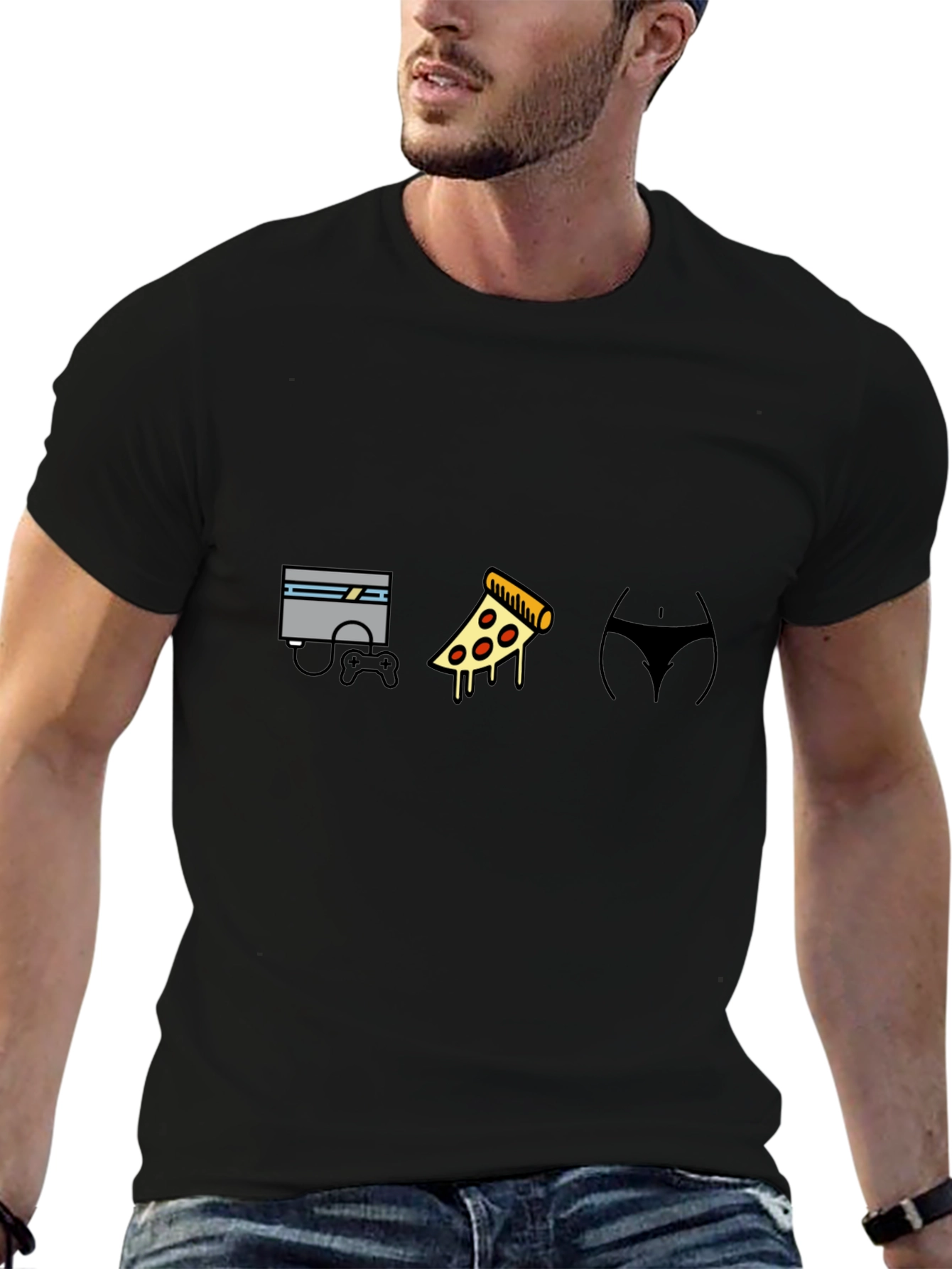 Gamers Delight T-Shirt: Console Pizza & More!