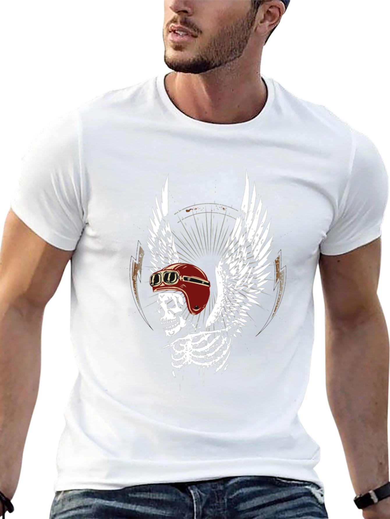 Skull Wings Graphic Tee - Mens Black T-Shirt