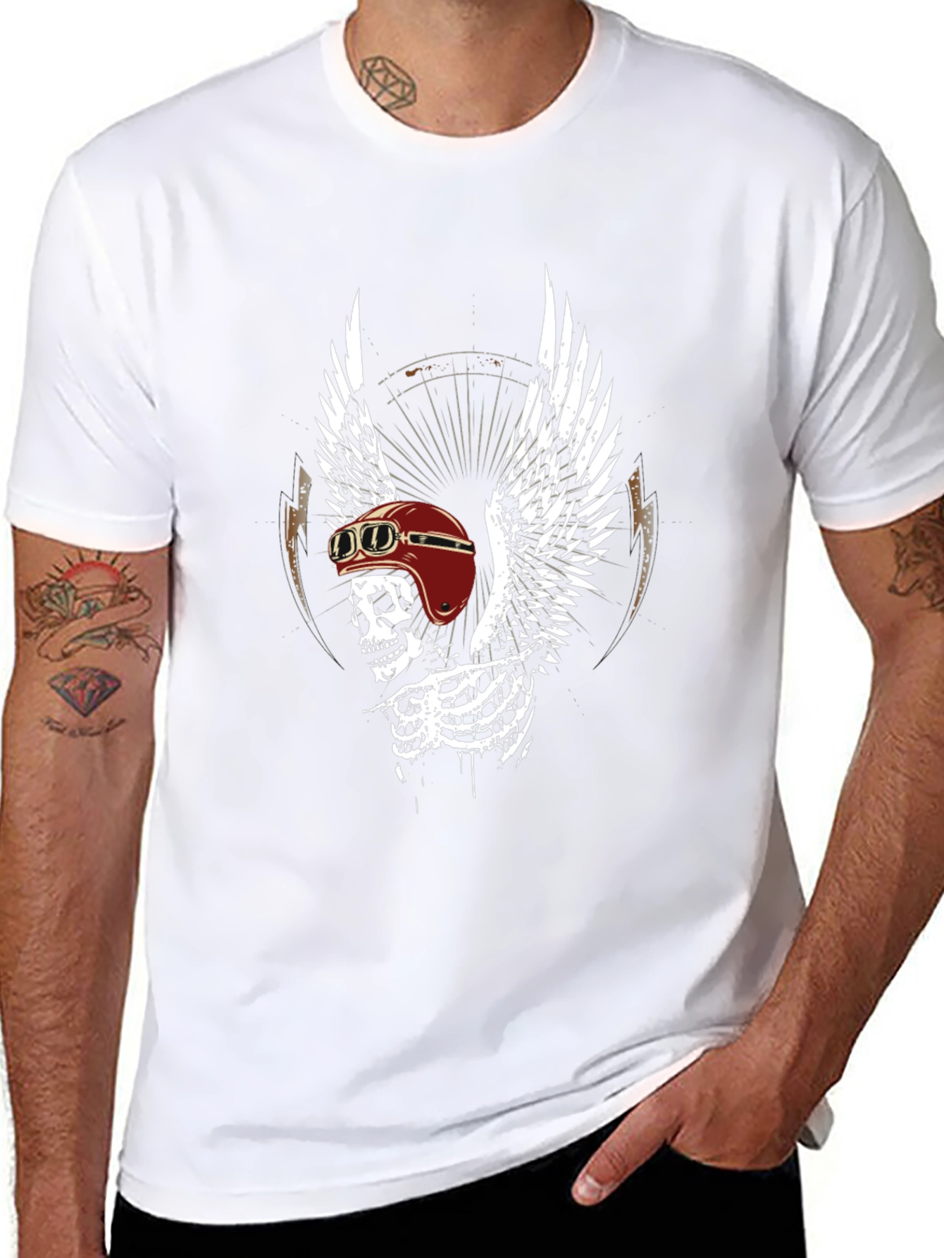 Skull Wings Graphic Tee - Mens Black T-Shirt