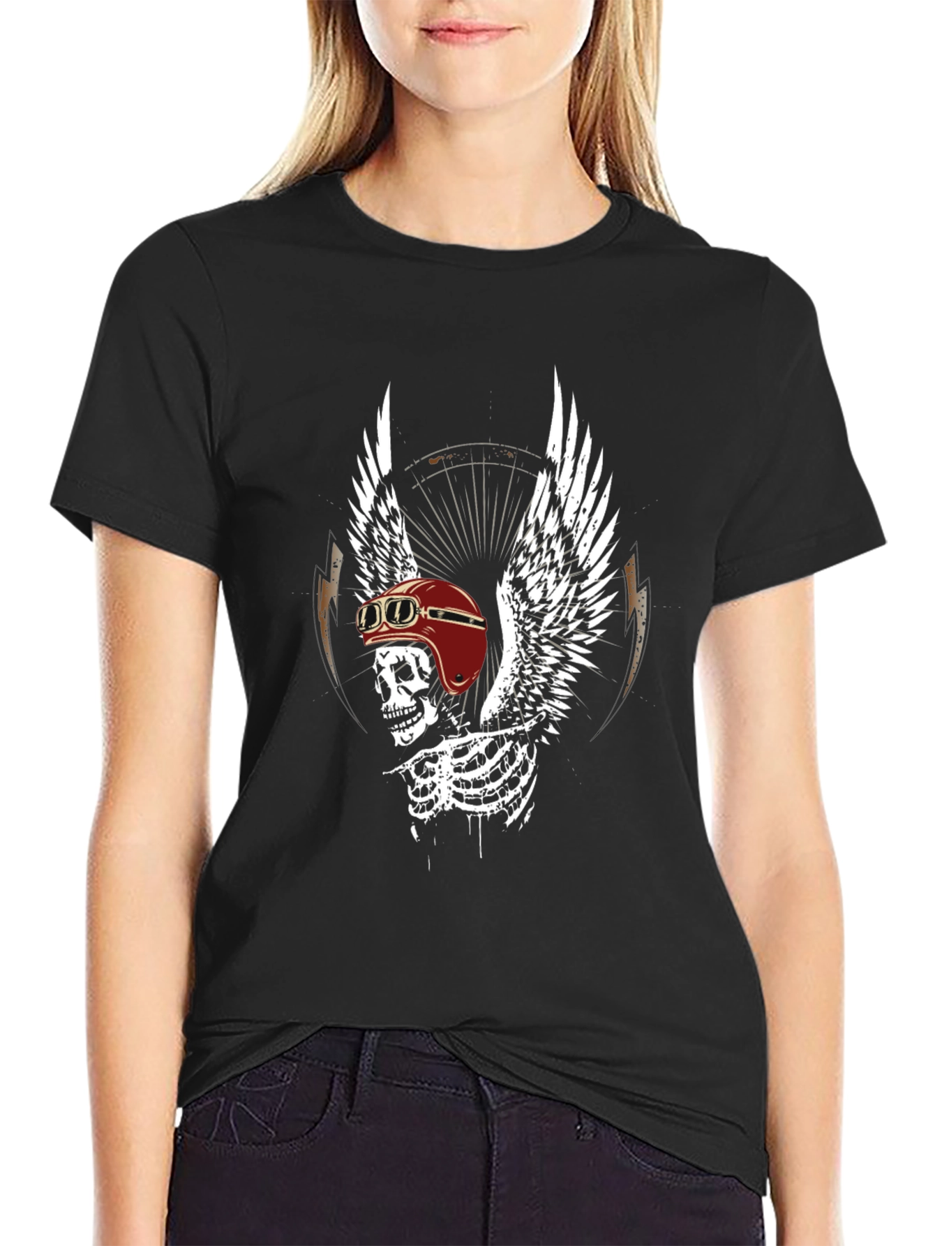 Skull Wings Graphic Tee - Mens Black T-Shirt