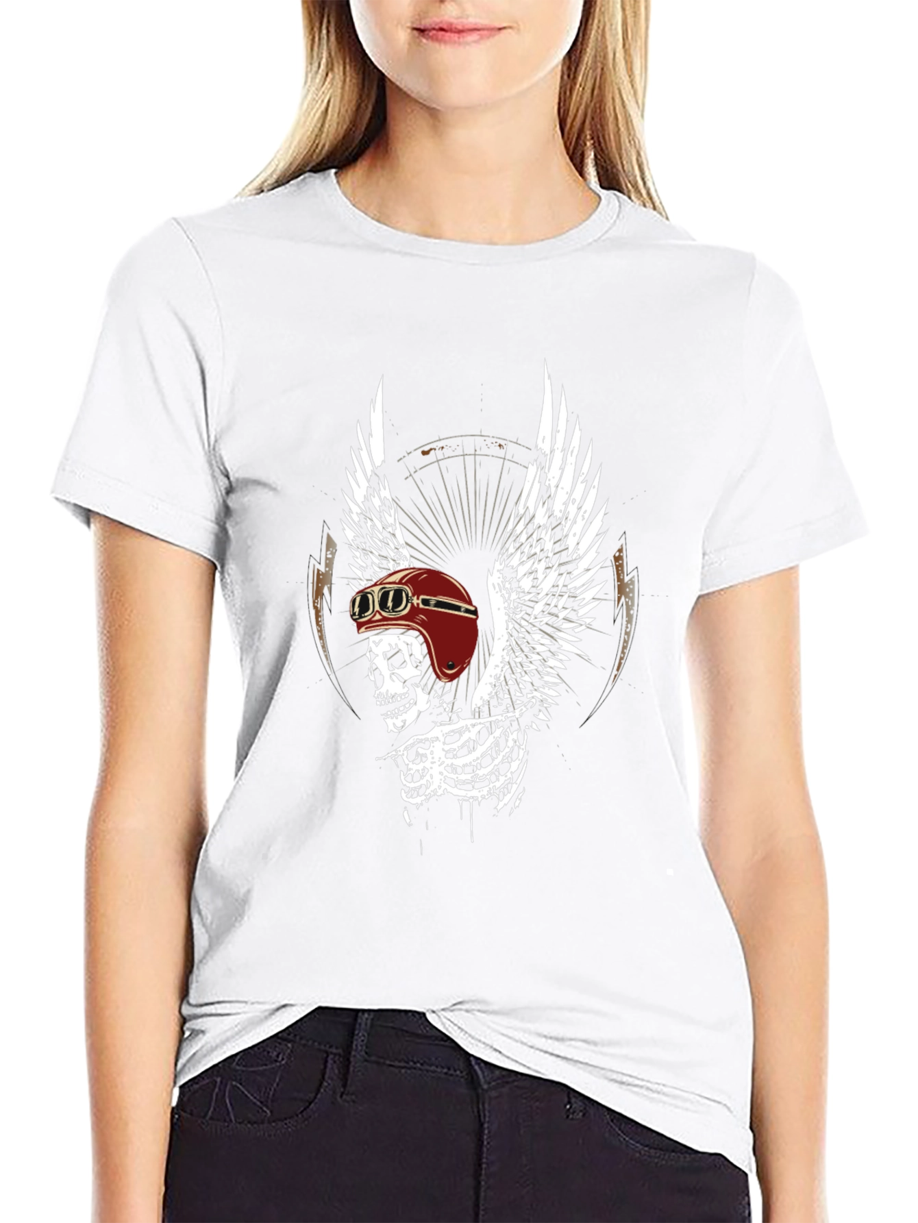 Skull Wings Graphic Tee - Mens Black T-Shirt