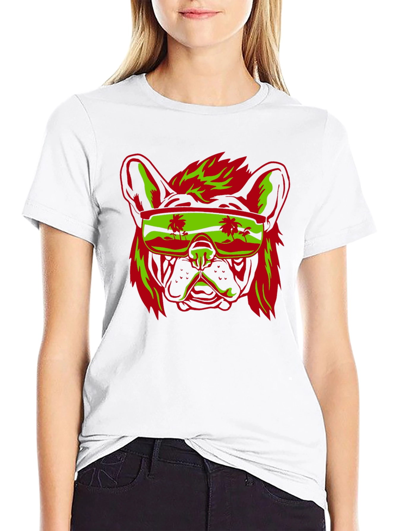 Cool Dog Graphic Print Black T-Shirt