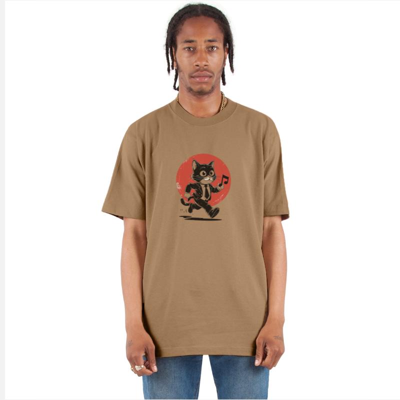 Whimsical Black White Cat Conducto