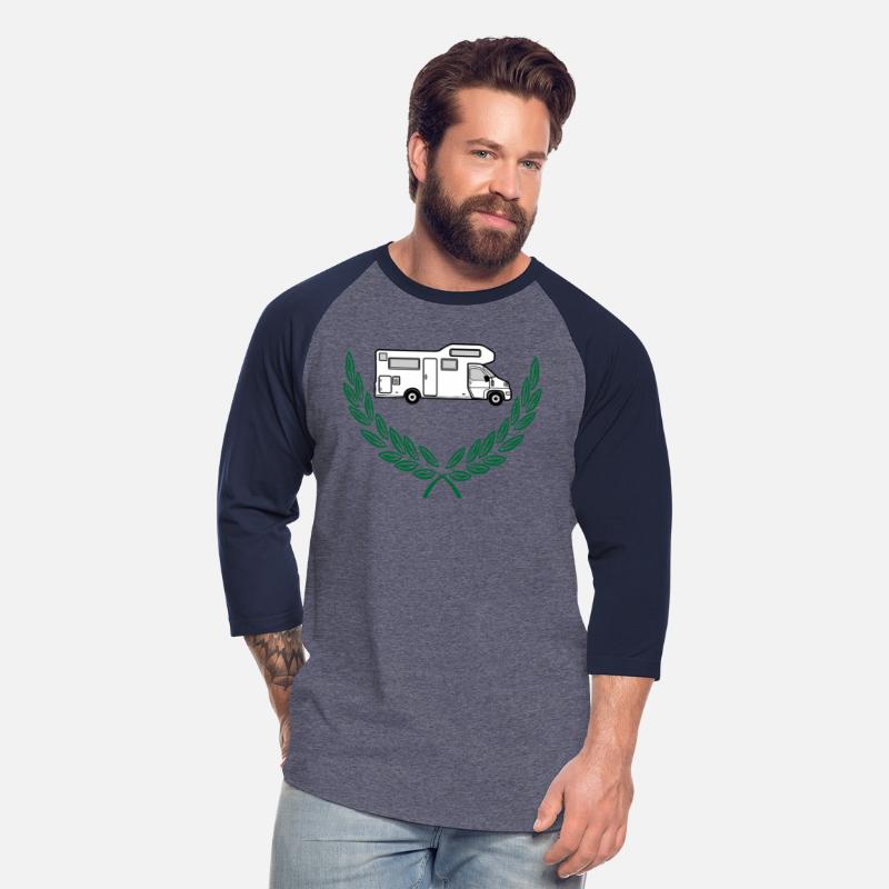 White Camper in Green Wreath – Travel Symbol