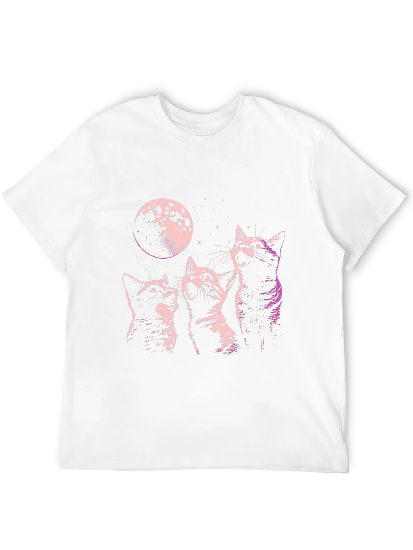 Cat Moon T-Shirt - Artistic Graphic Tee
