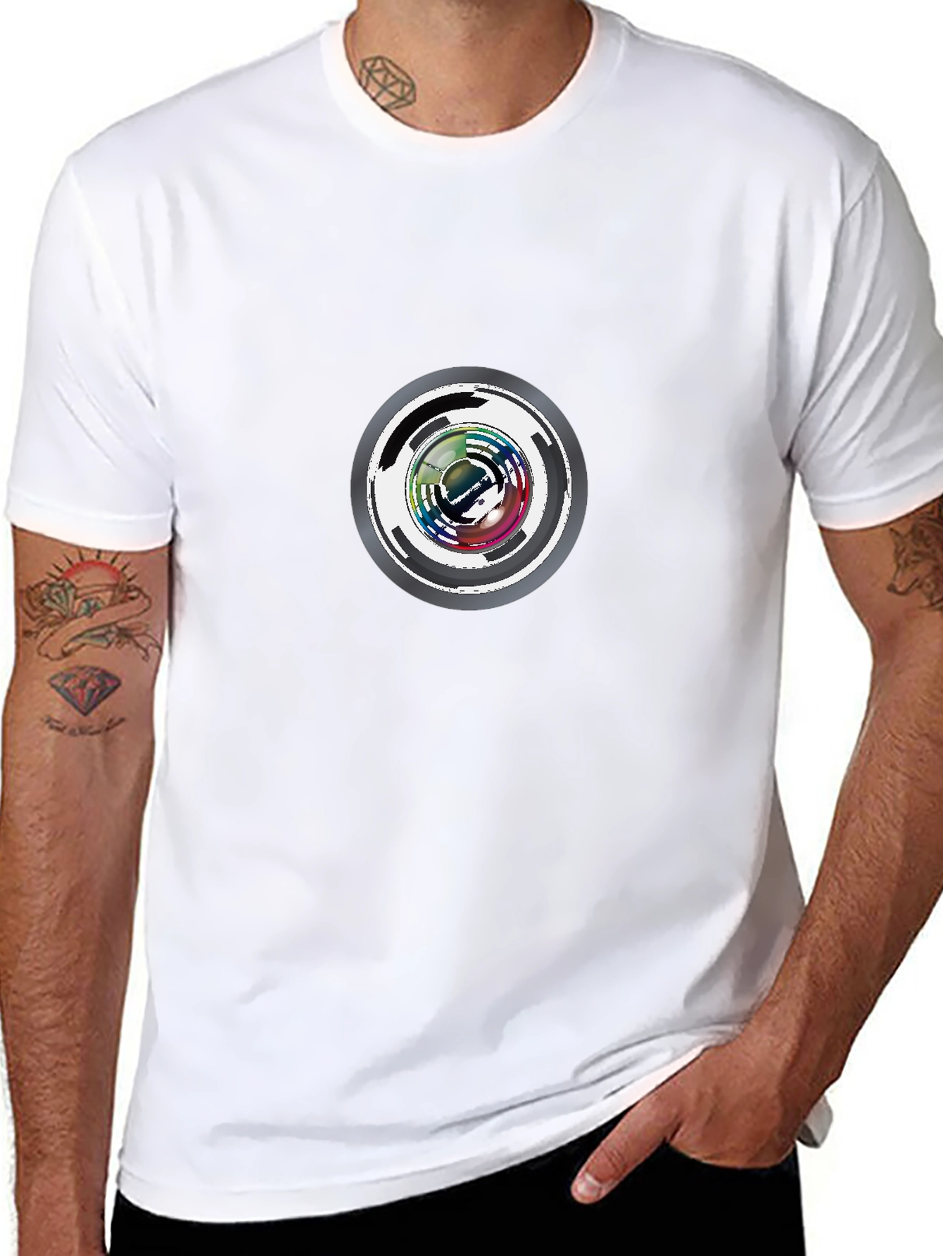Abstract Circle Graphic Tee - Modern Design