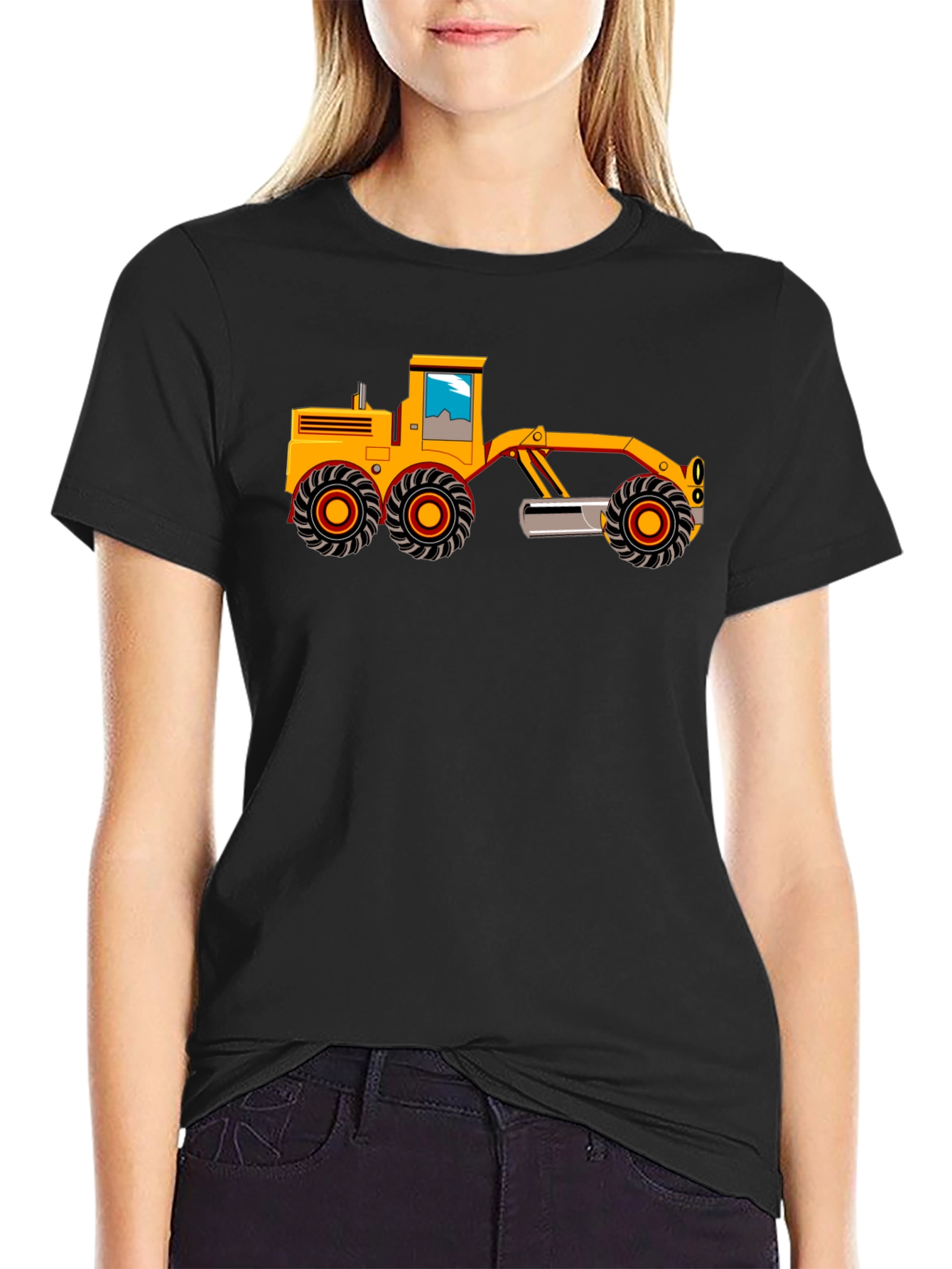Grader Graphic Tee - Black Cotton T-Shirt