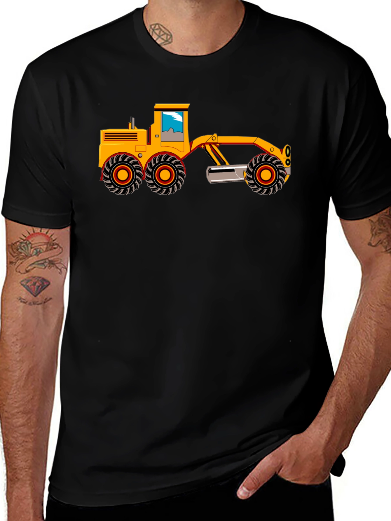 Grader Graphic Tee - Black Cotton T-Shirt