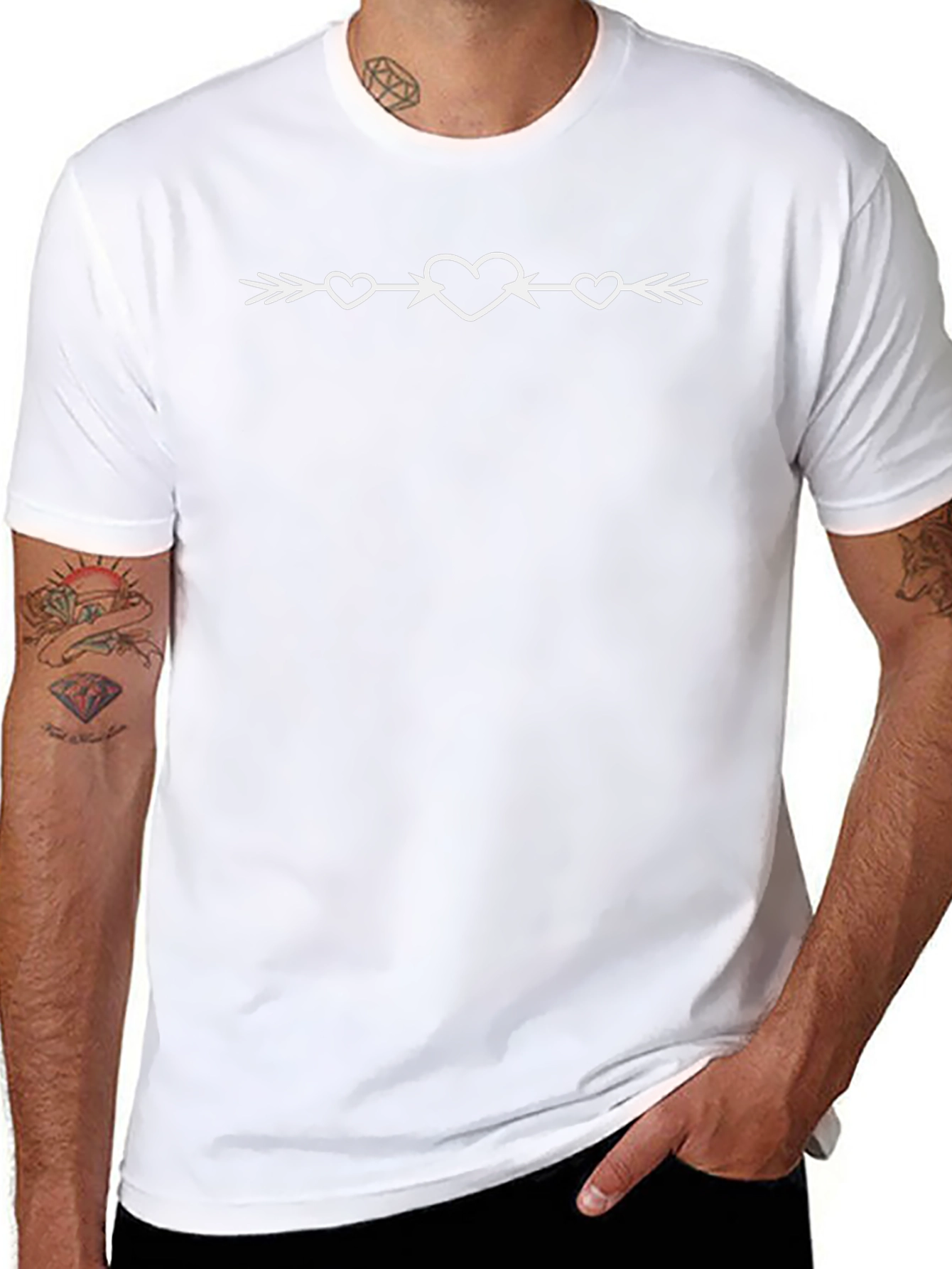 Heart Arrow Graphic T-Shirt - Trendy Casual Tee
