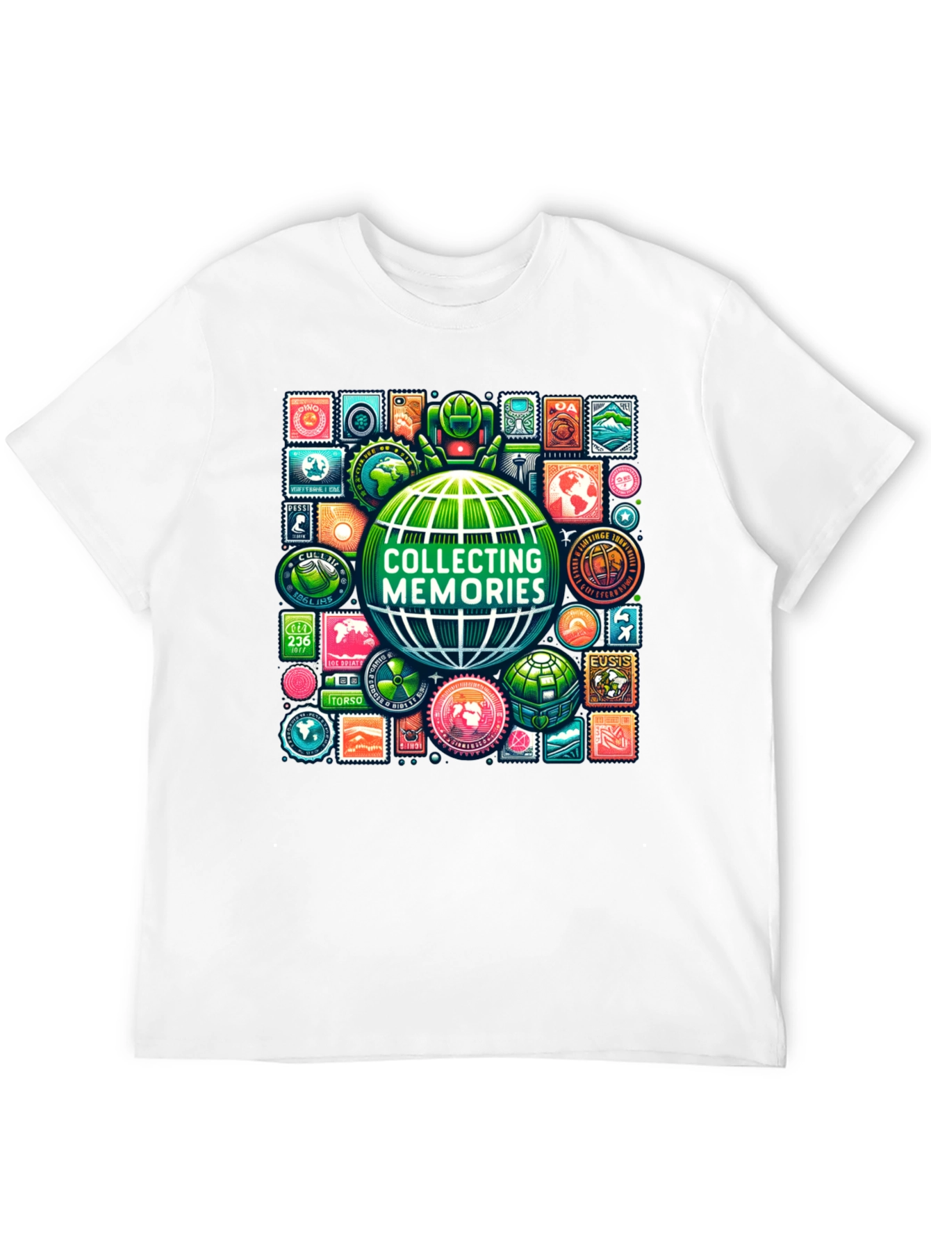 Collecting Memories Globe Stamp T-Shirt