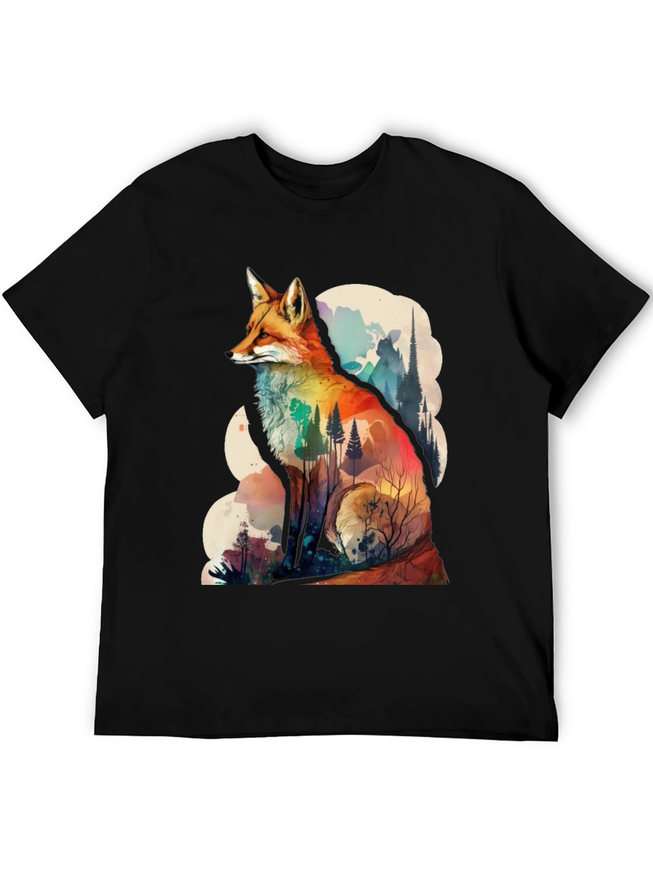 Nature Fox Graphic Tee - Artistic Animal Print