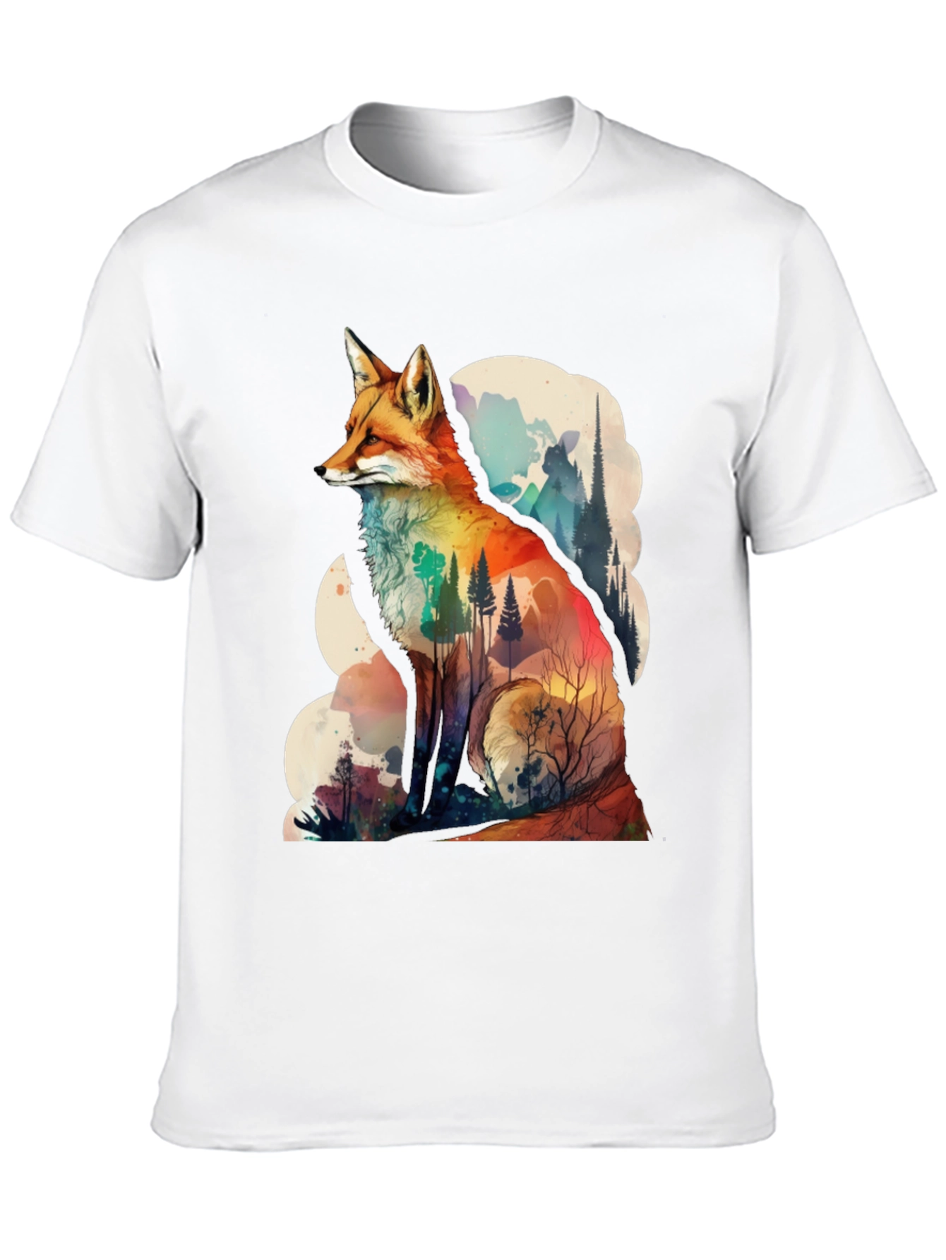 Nature Fox Graphic Tee - Artistic Animal Print