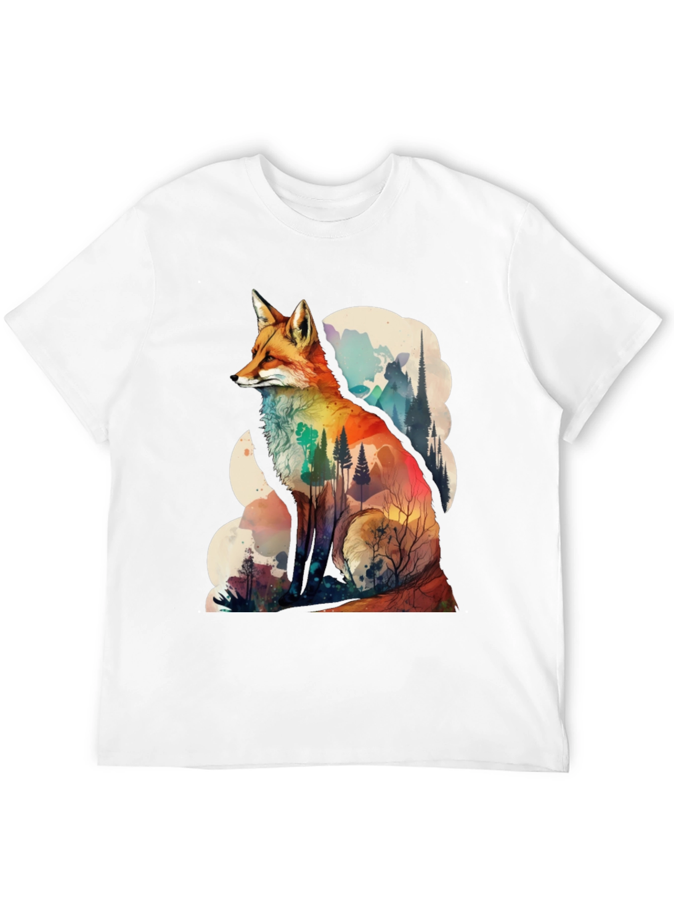 Nature Fox Graphic Tee - Artistic Animal Print