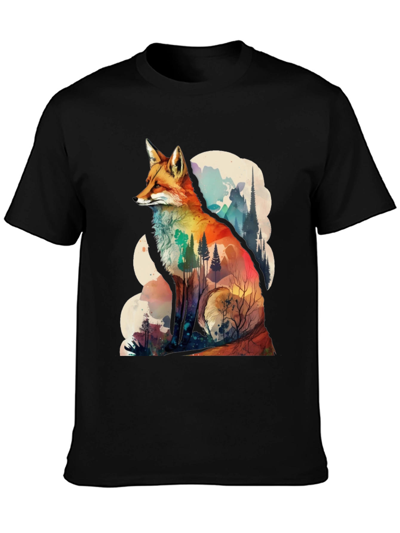 Nature Fox Graphic Tee - Artistic Animal Print