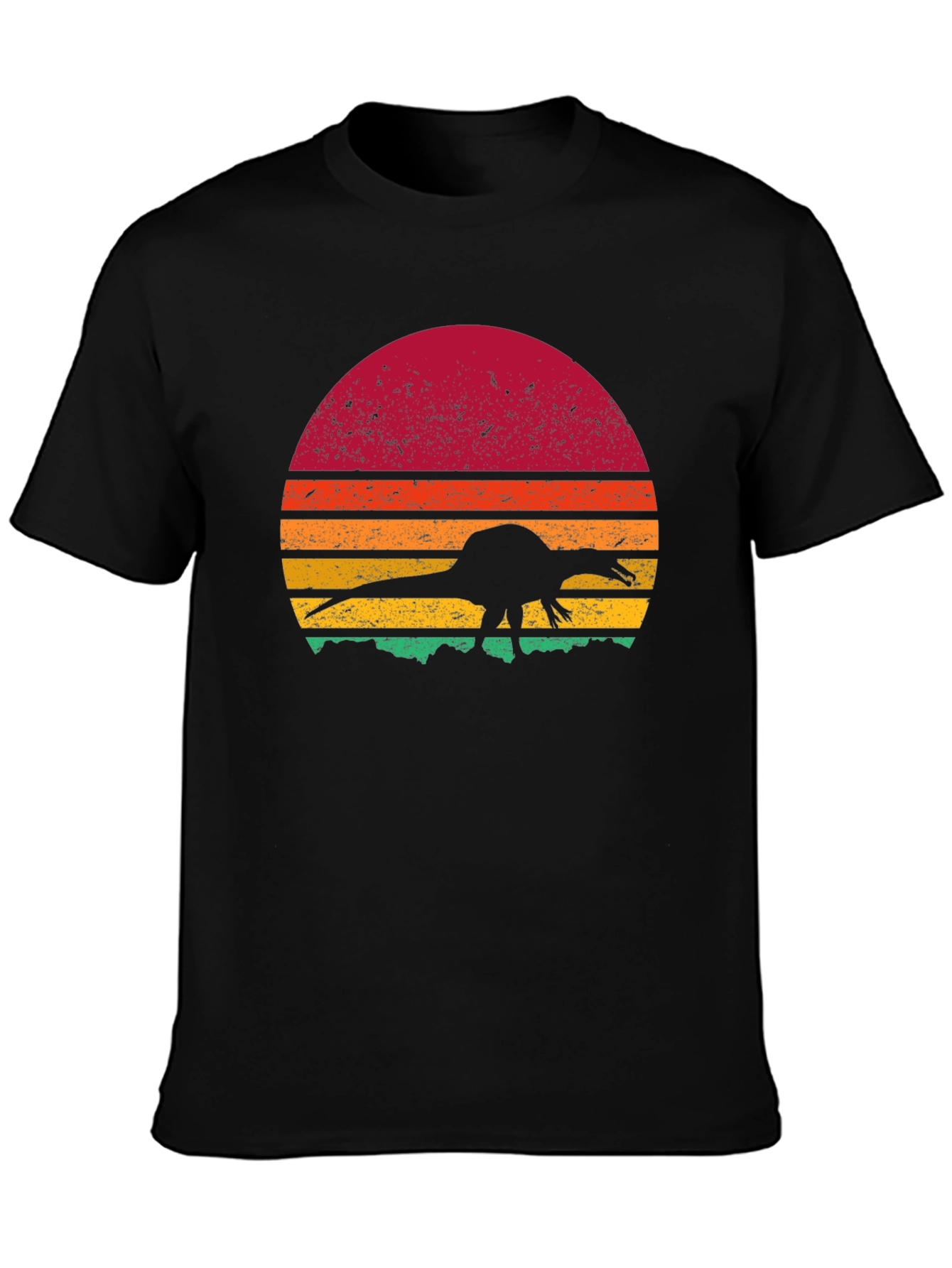 Retro Dinosaur Sunset Graphic Tee