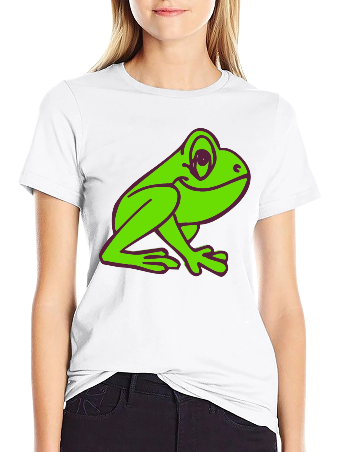 Frog Graphic Tee - Black Cotton T-Shirt