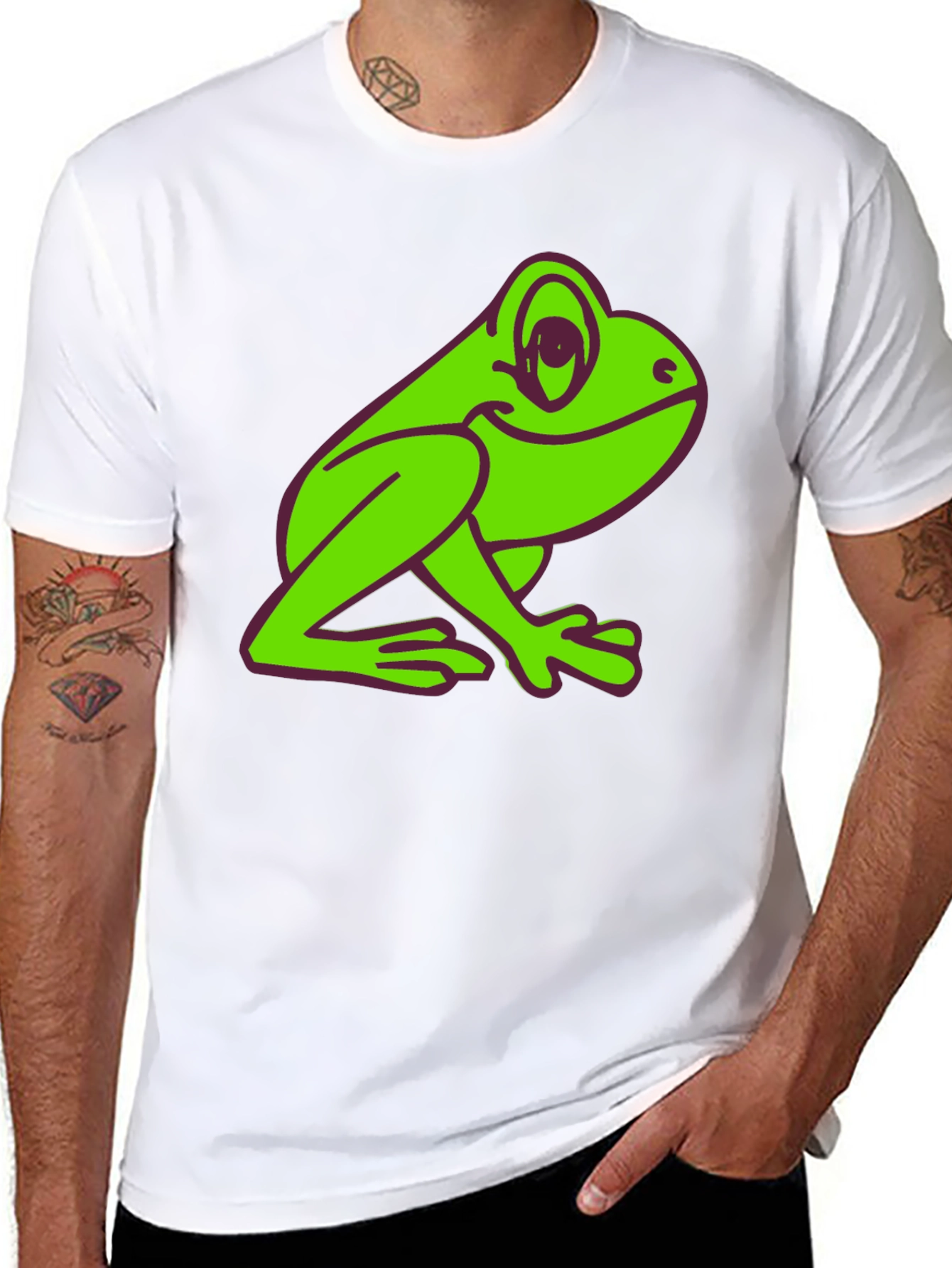 Frog Graphic Tee - Black Cotton T-Shirt