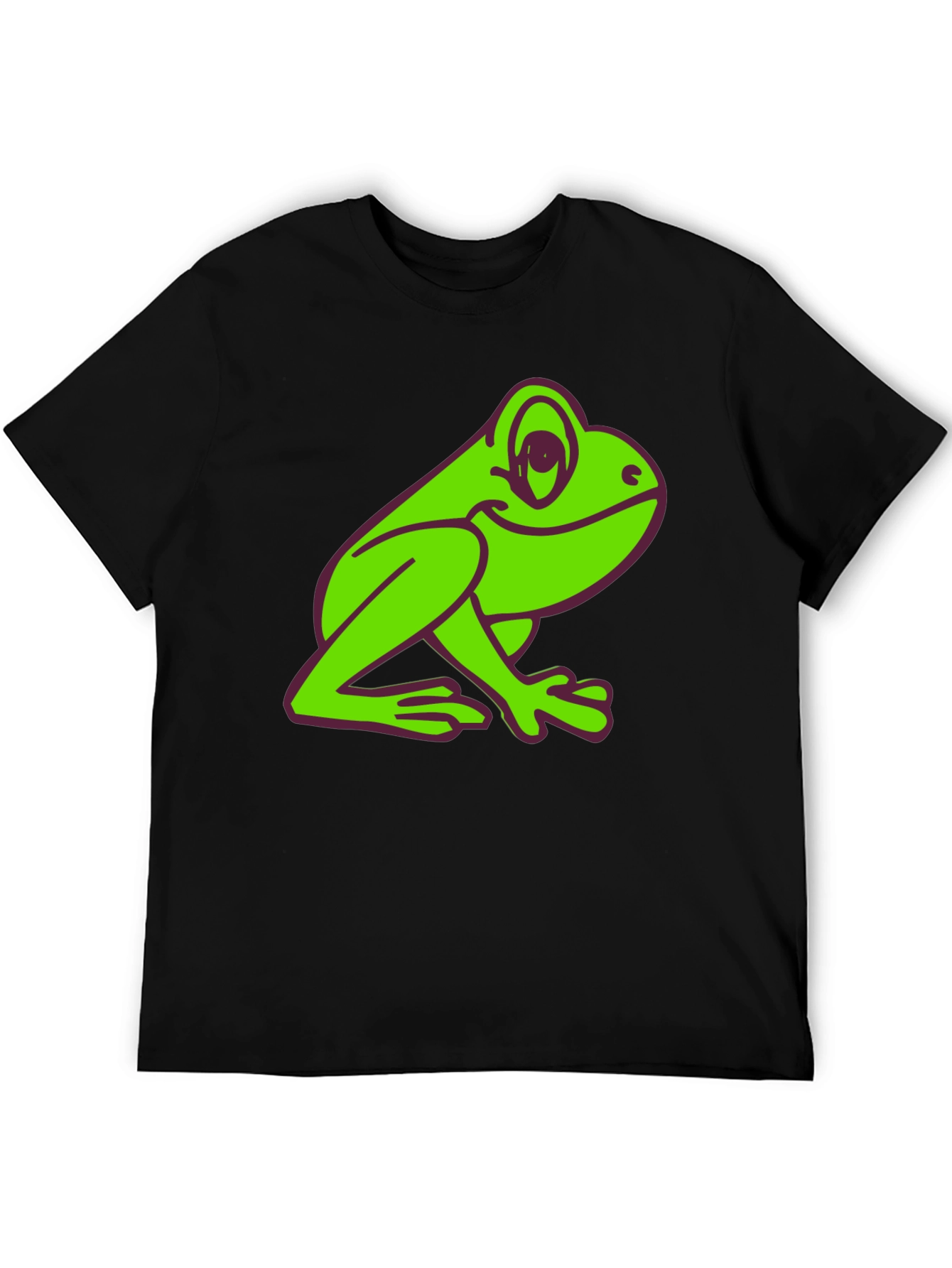 Frog Graphic Tee - Black Cotton T-Shirt