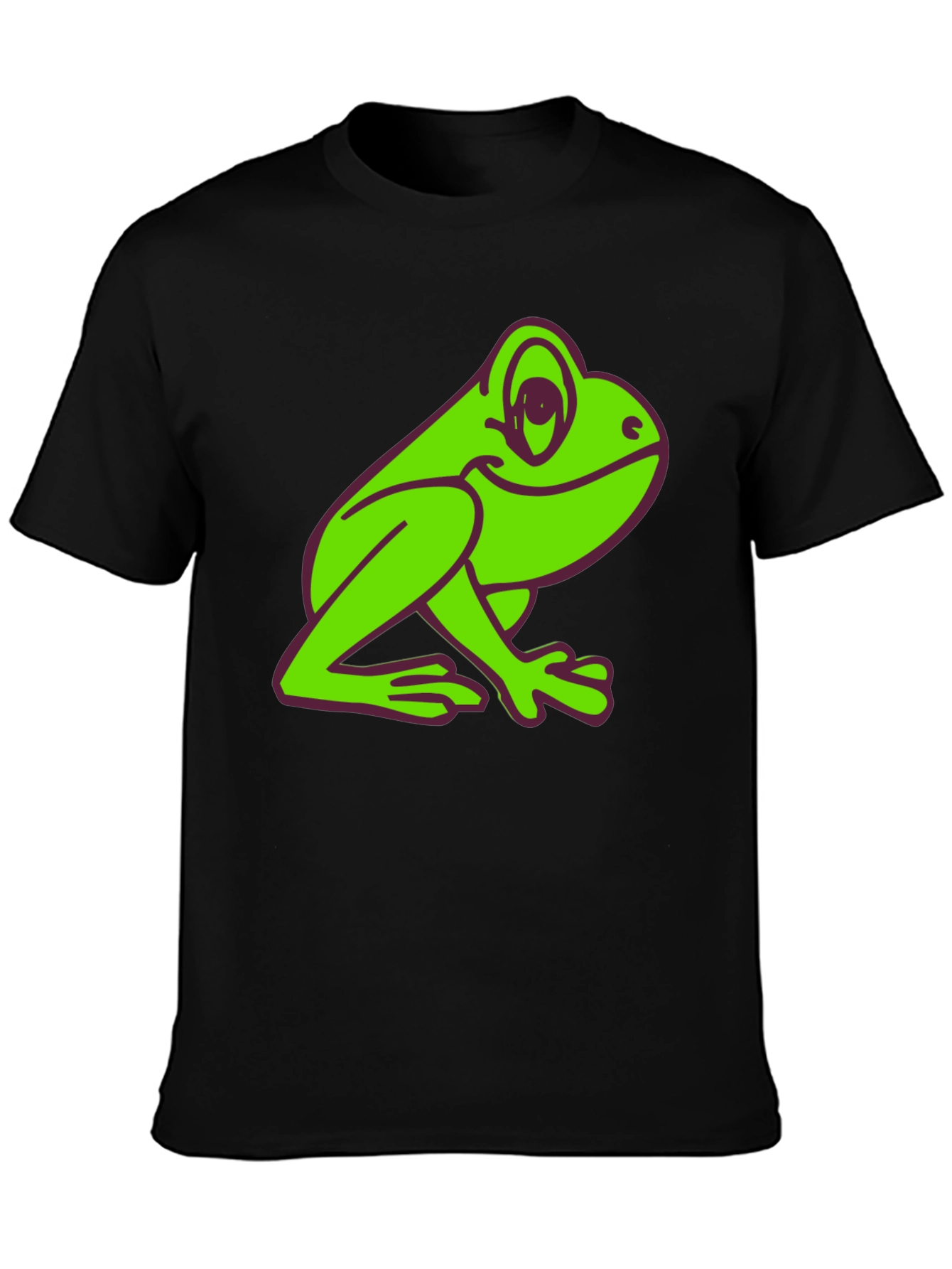 Frog Graphic Tee - Black Cotton T-Shirt