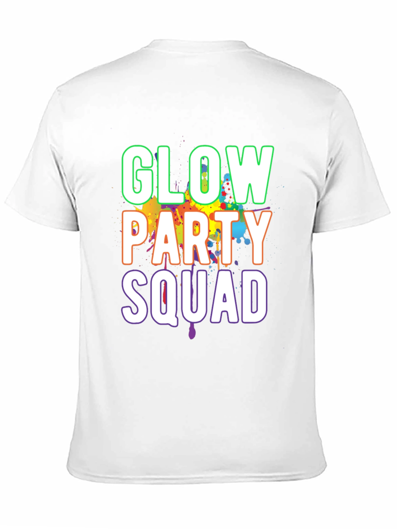 Glow Party Squad T-Shirt - Black Crew Neck
