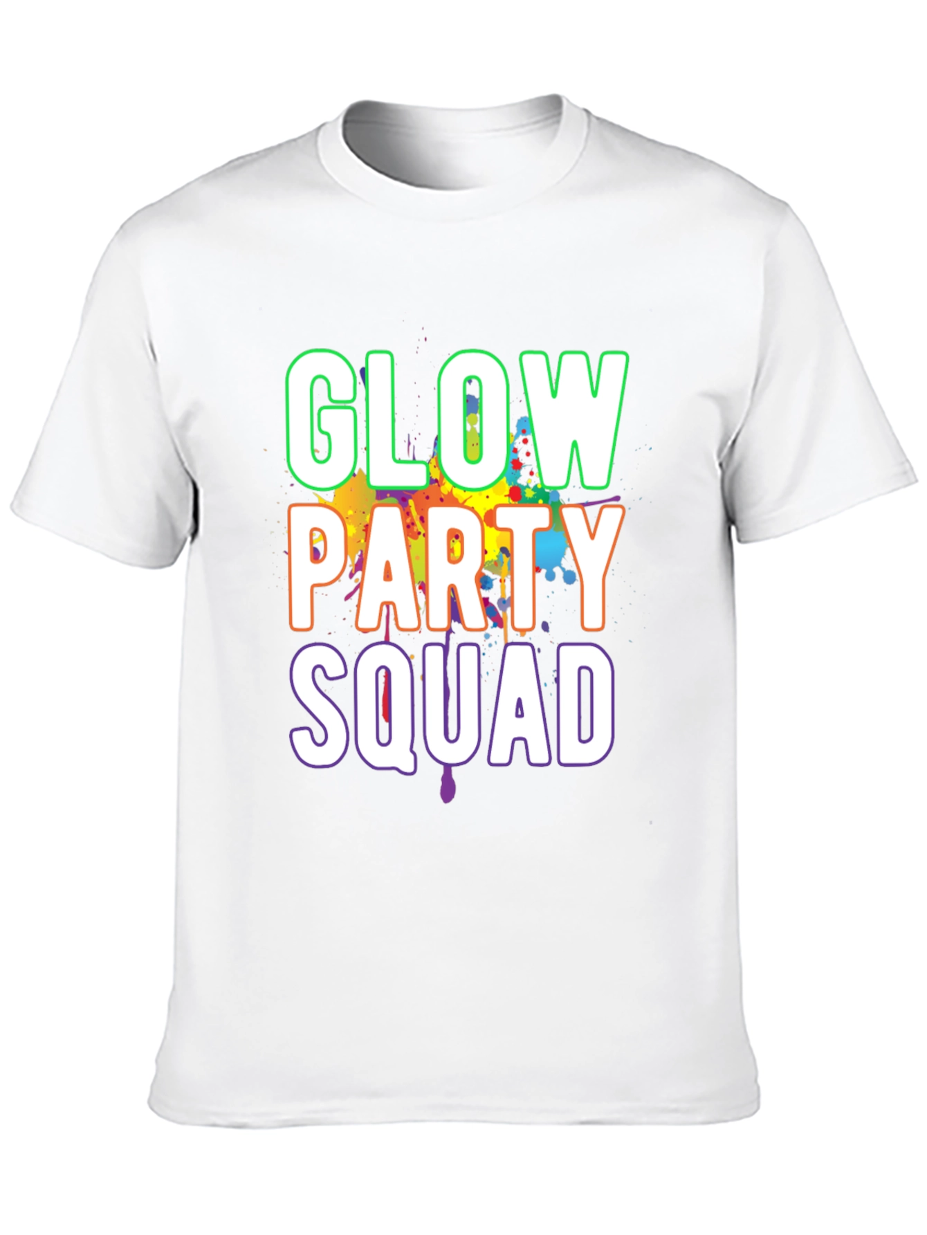 Glow Party Squad T-Shirt - Black Crew Neck