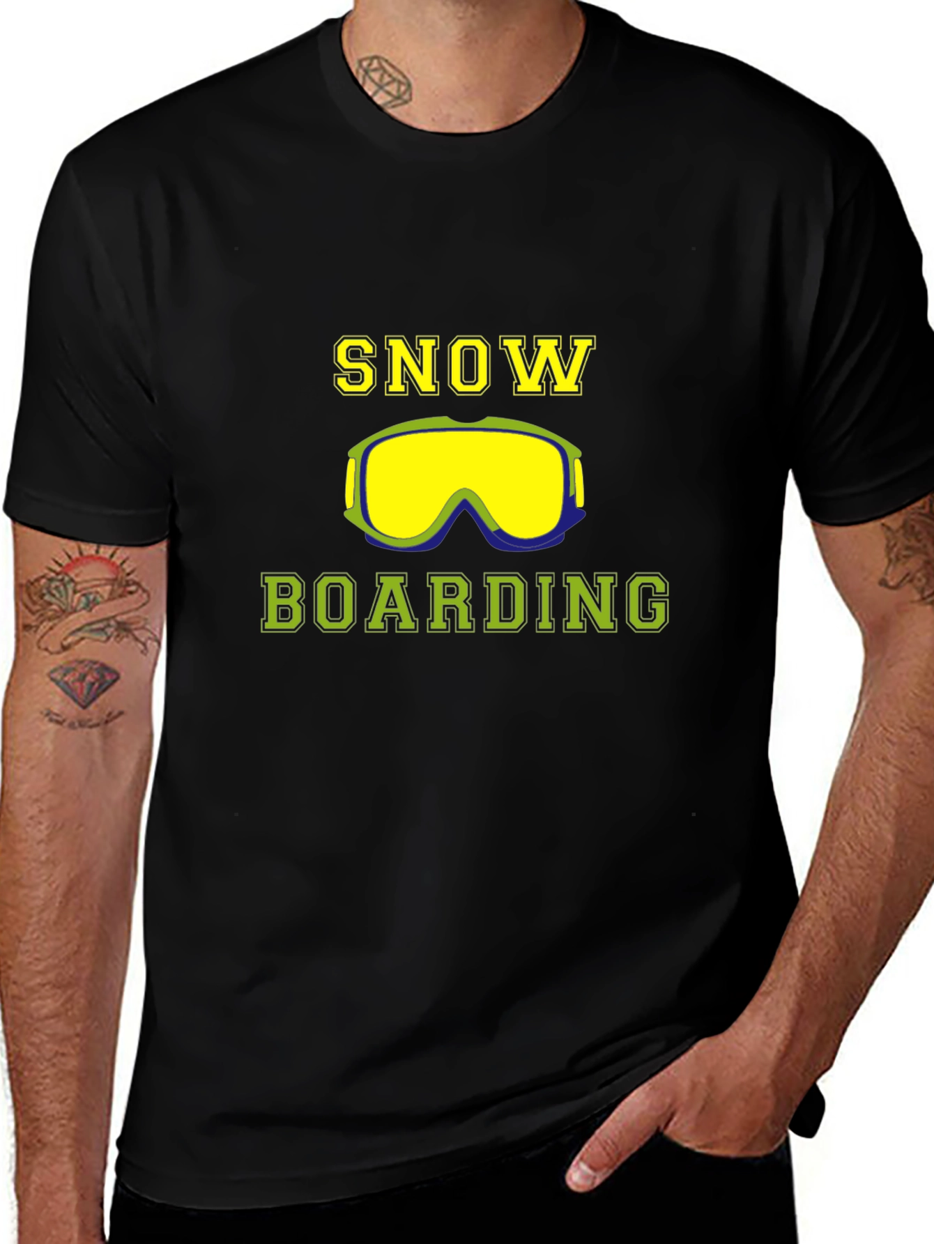 Snowboarding Graphic T-Shirt - Stylish Black Tee