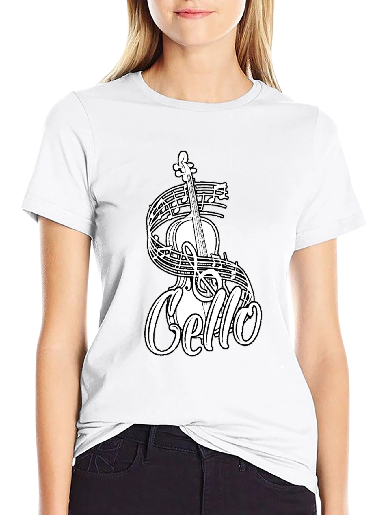 Cello Music T-Shirt - Black Graphic Tee