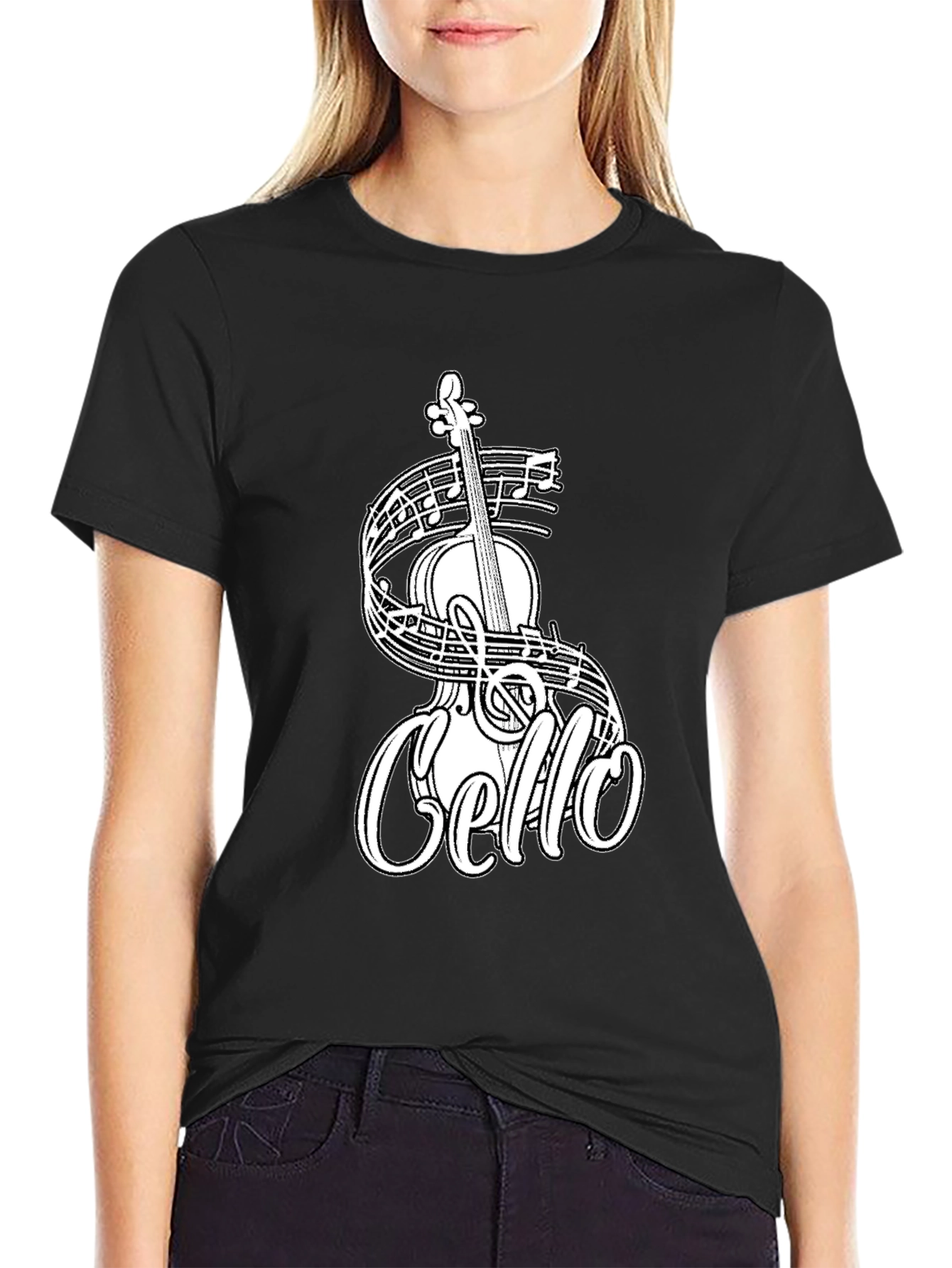 Cello Music T-Shirt - Black Graphic Tee