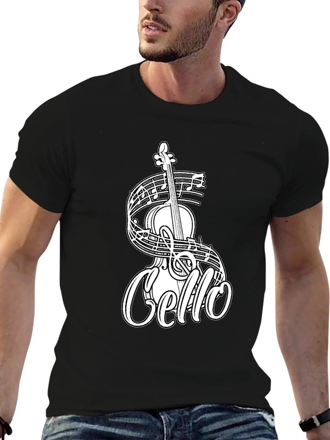 Cello Music T-Shirt - Black Graphic Tee