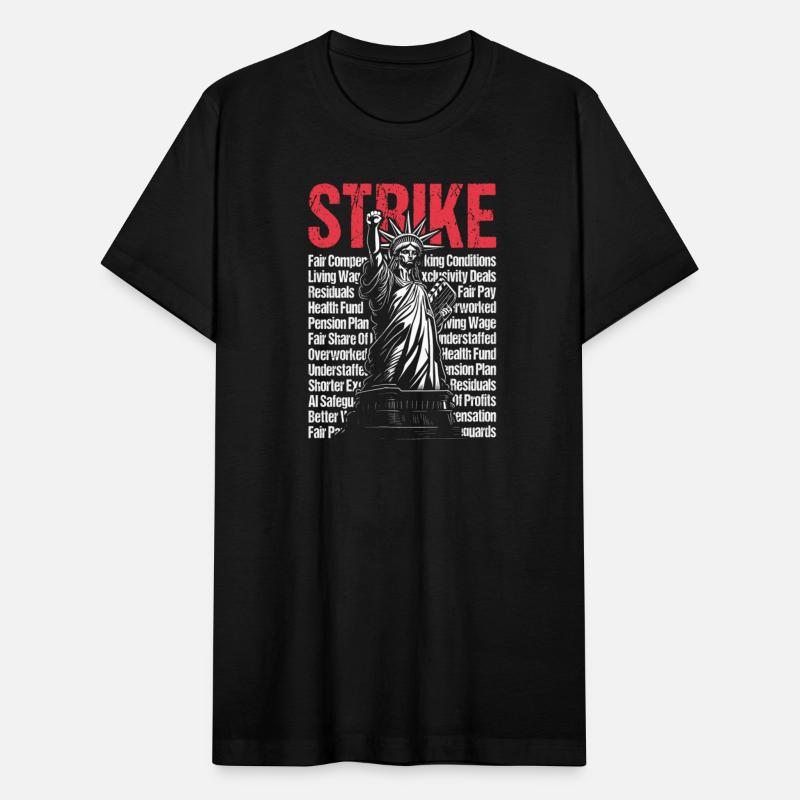 Writers Strike Statue Of Liberty Raised Fist
