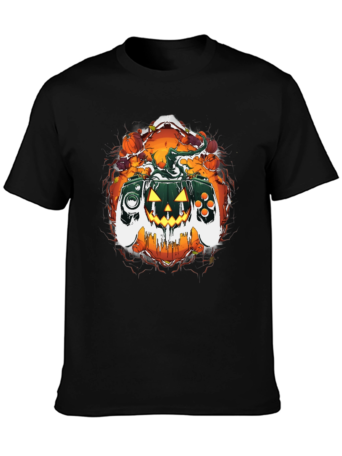 Halloween Gaming Controller Pumpkin T-Shirt