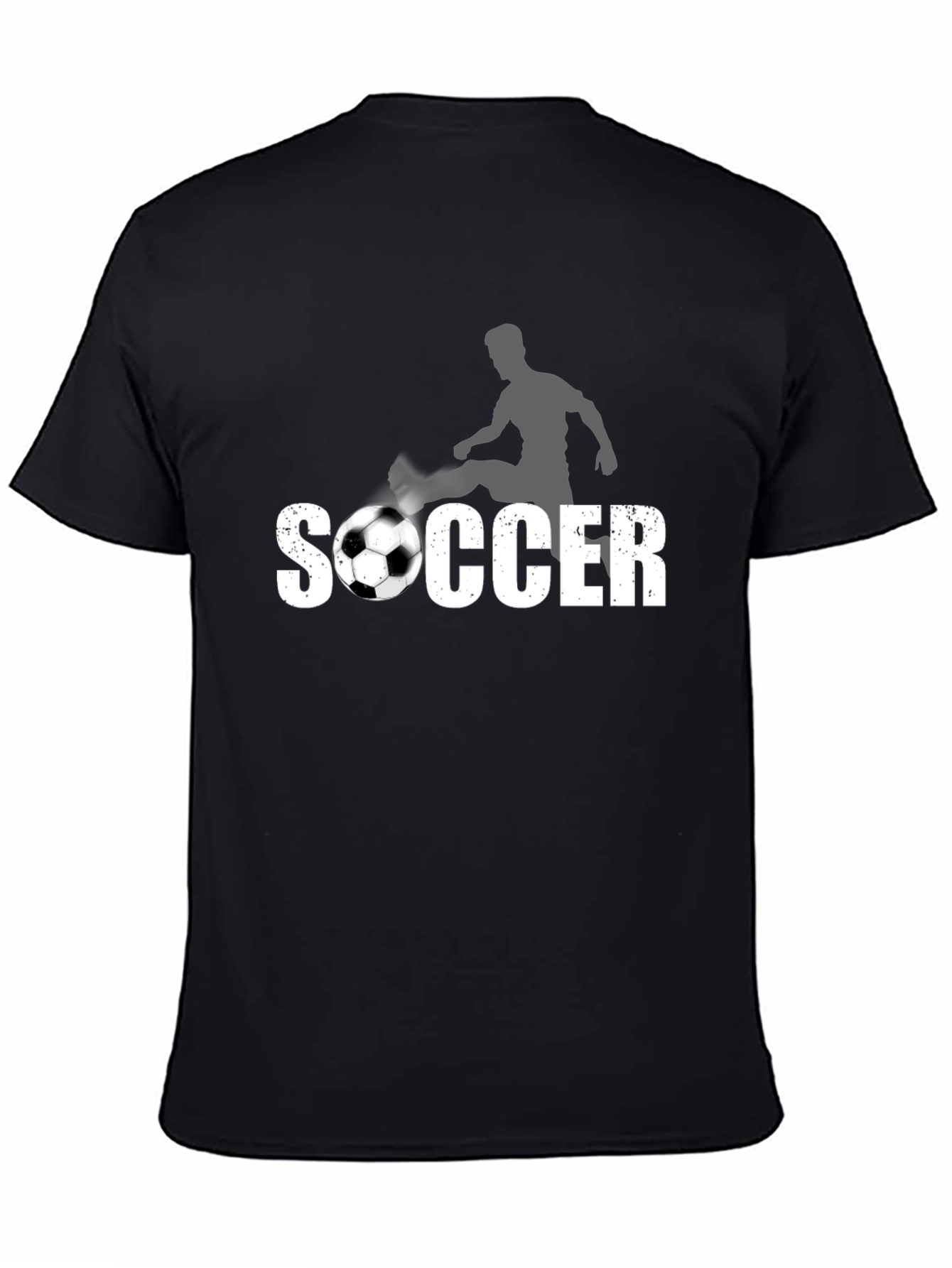 Soccer Graphic Print Black T-Shirt