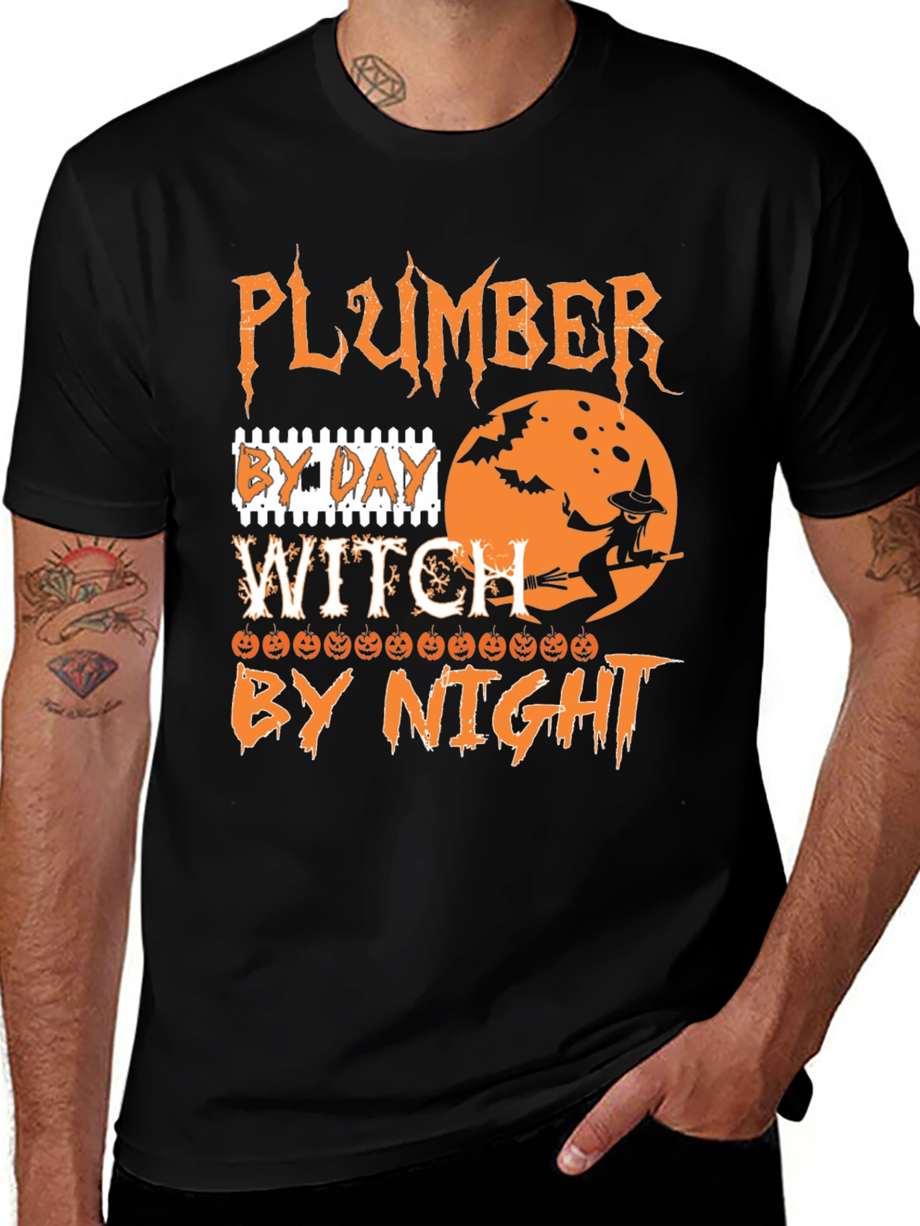 Plumber by Day Witch by Night Halloween T-Shirt