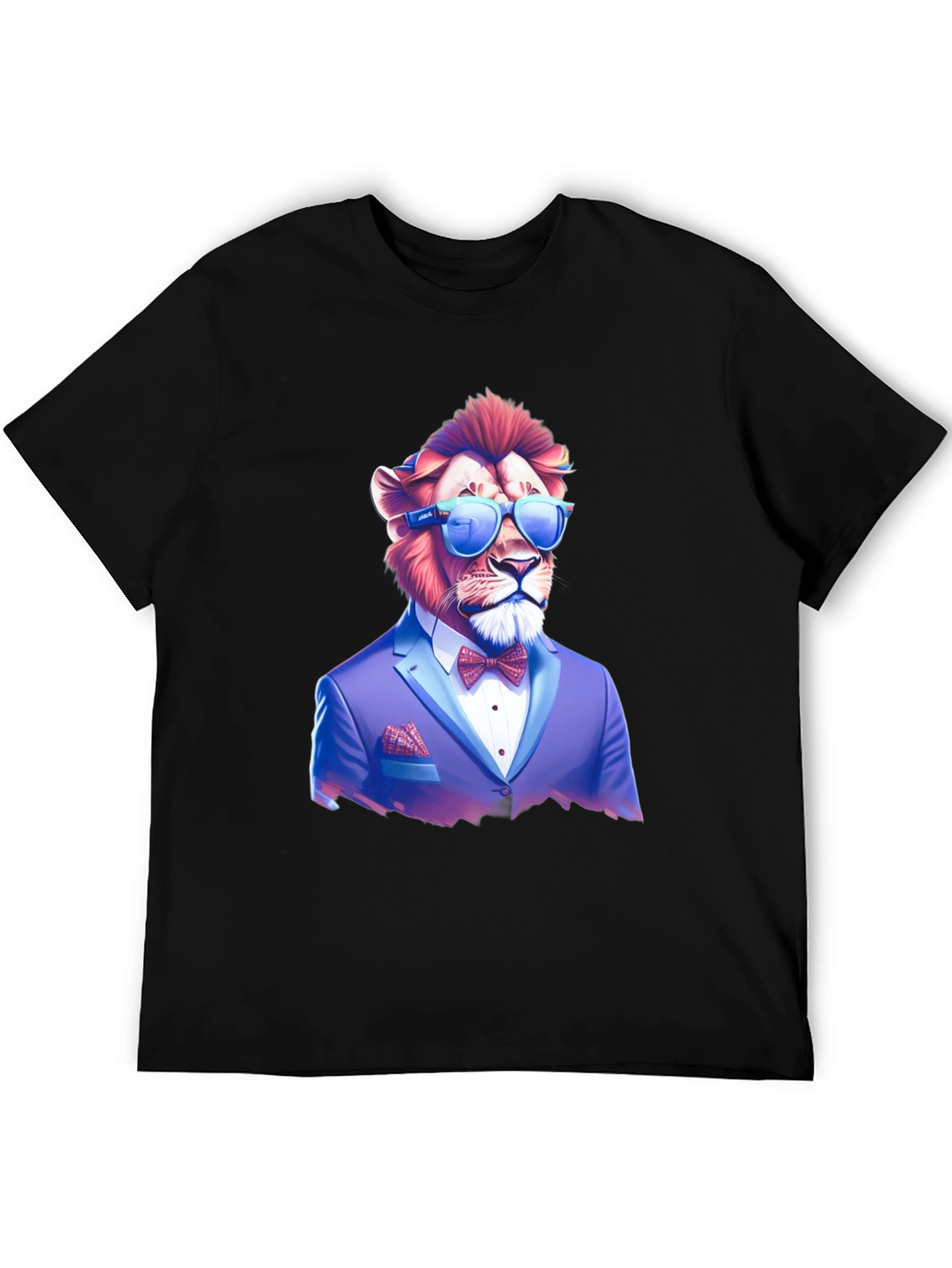 Lion in Suit Graphic Tee - Cool & Stylish