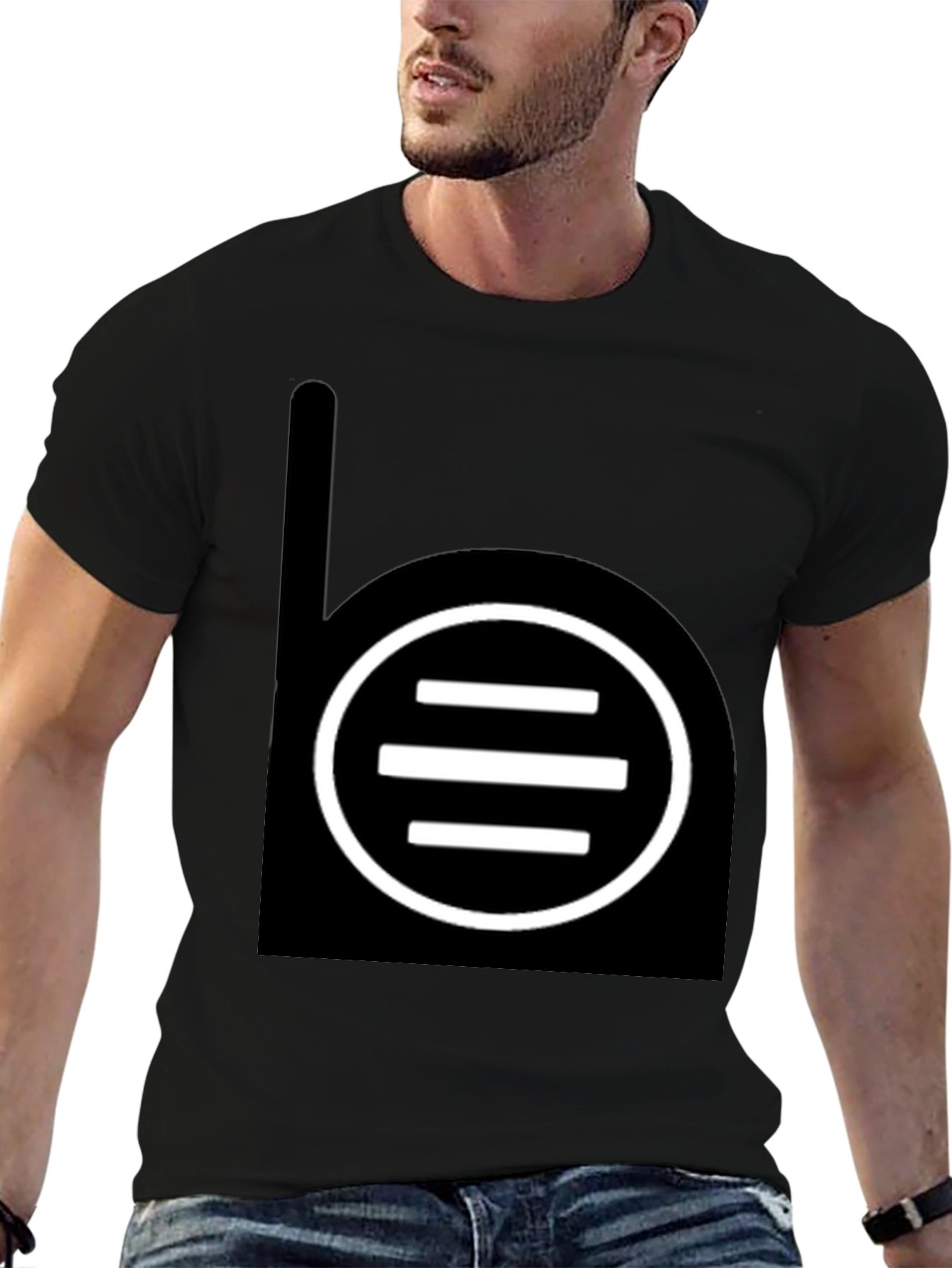 Black T-Shirt with Abstract Graphic