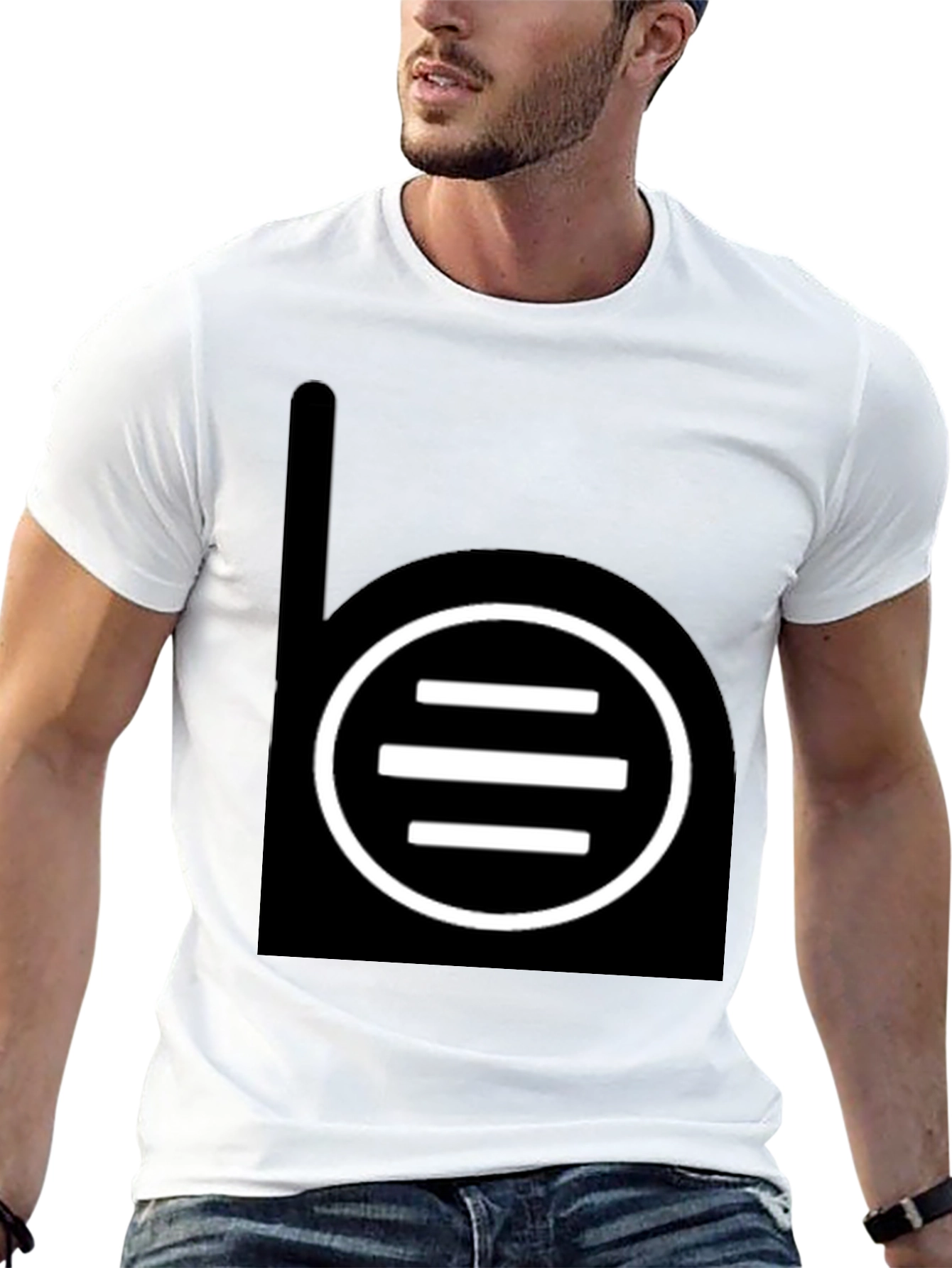 Black T-Shirt with Abstract Graphic