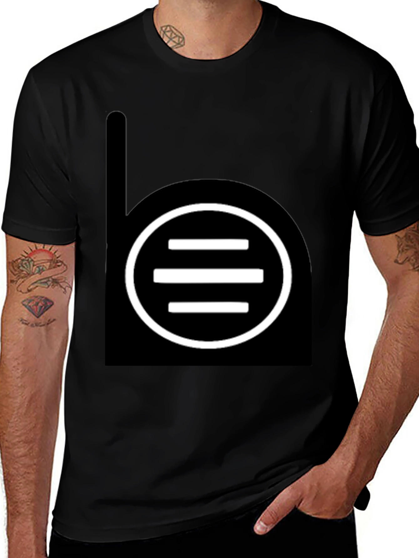 Black T-Shirt with Abstract Graphic
