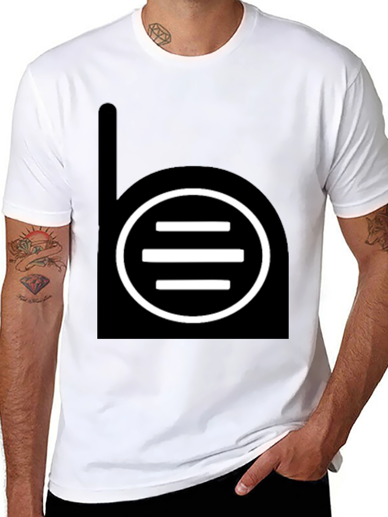 Black T-Shirt with Abstract Graphic