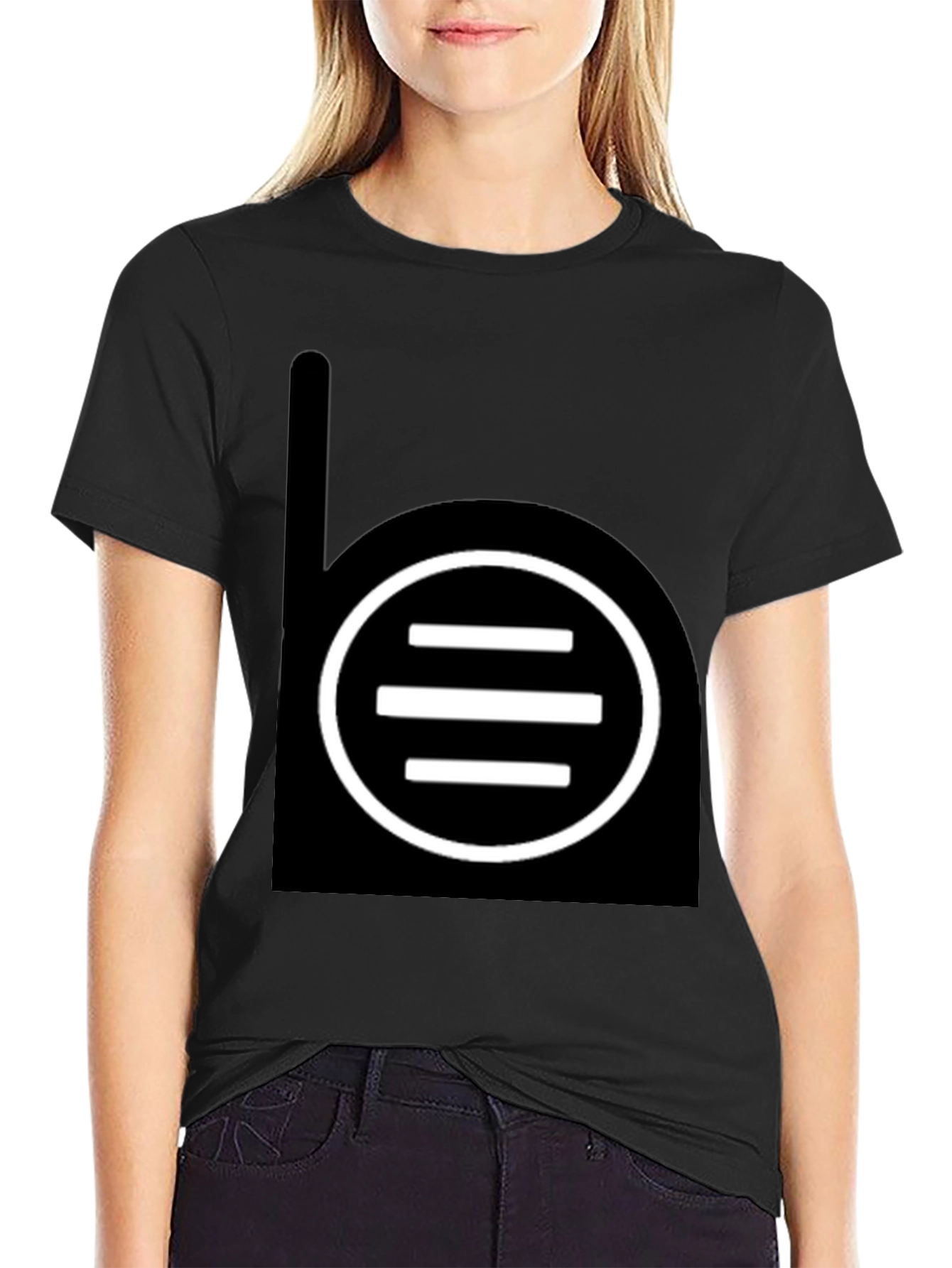 Black T-Shirt with Abstract Graphic