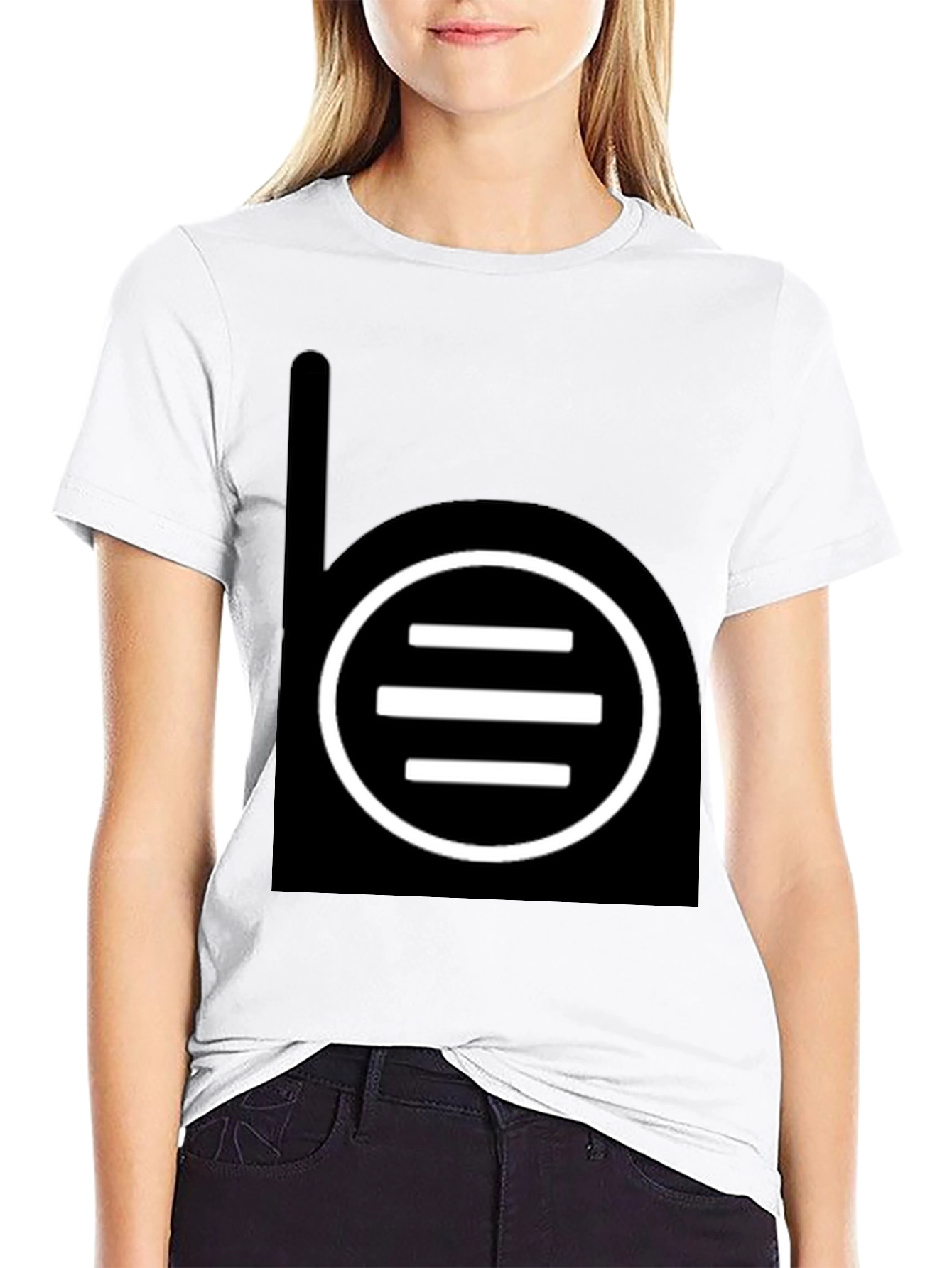 Black T-Shirt with Abstract Graphic