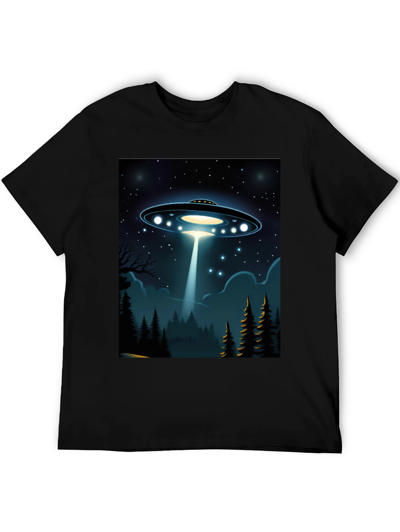 UFO Abduction Graphic Tee - Sci-Fi Mens T-Shirt