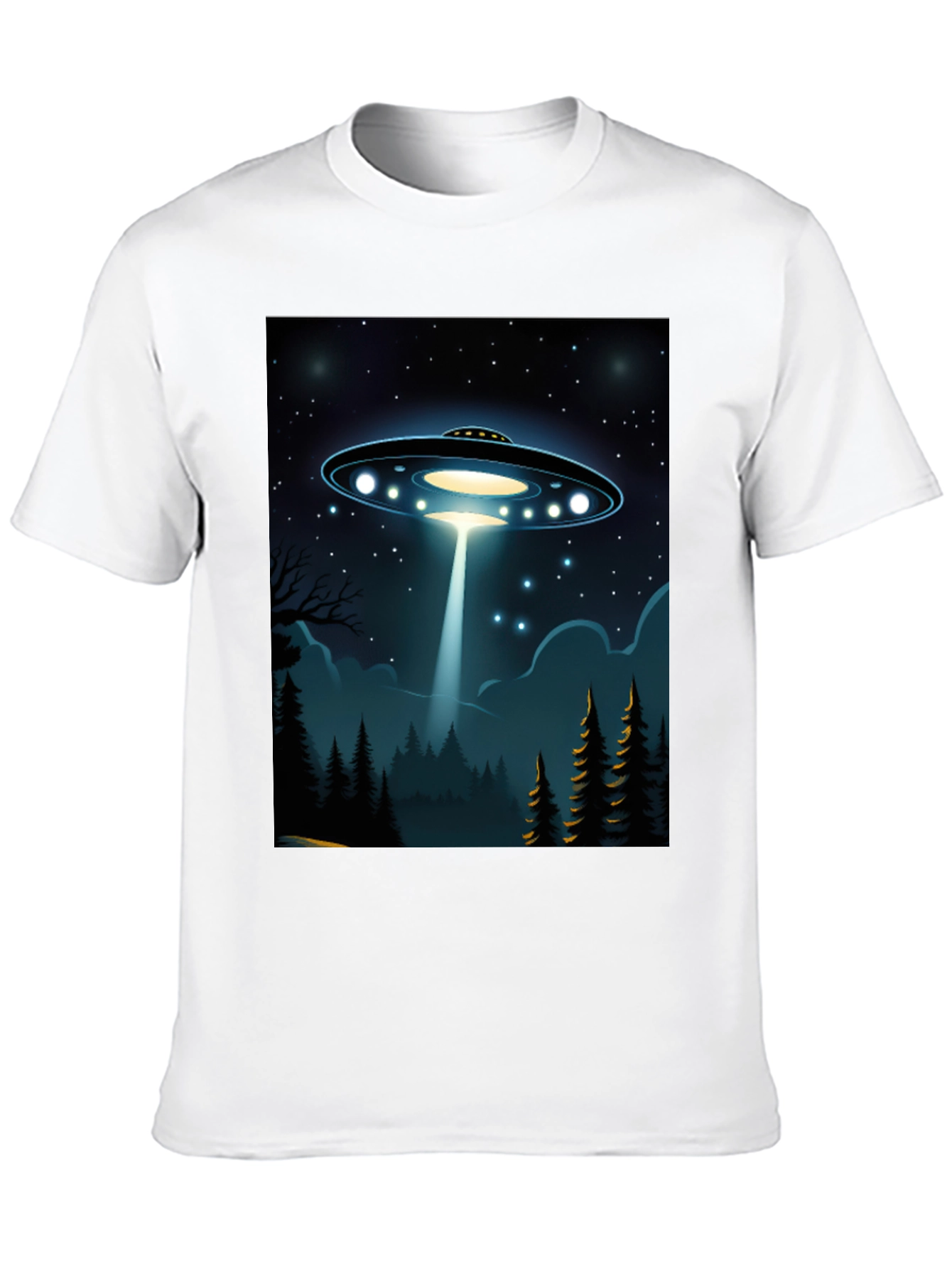 UFO Abduction Graphic Tee - Sci-Fi Mens T-Shirt