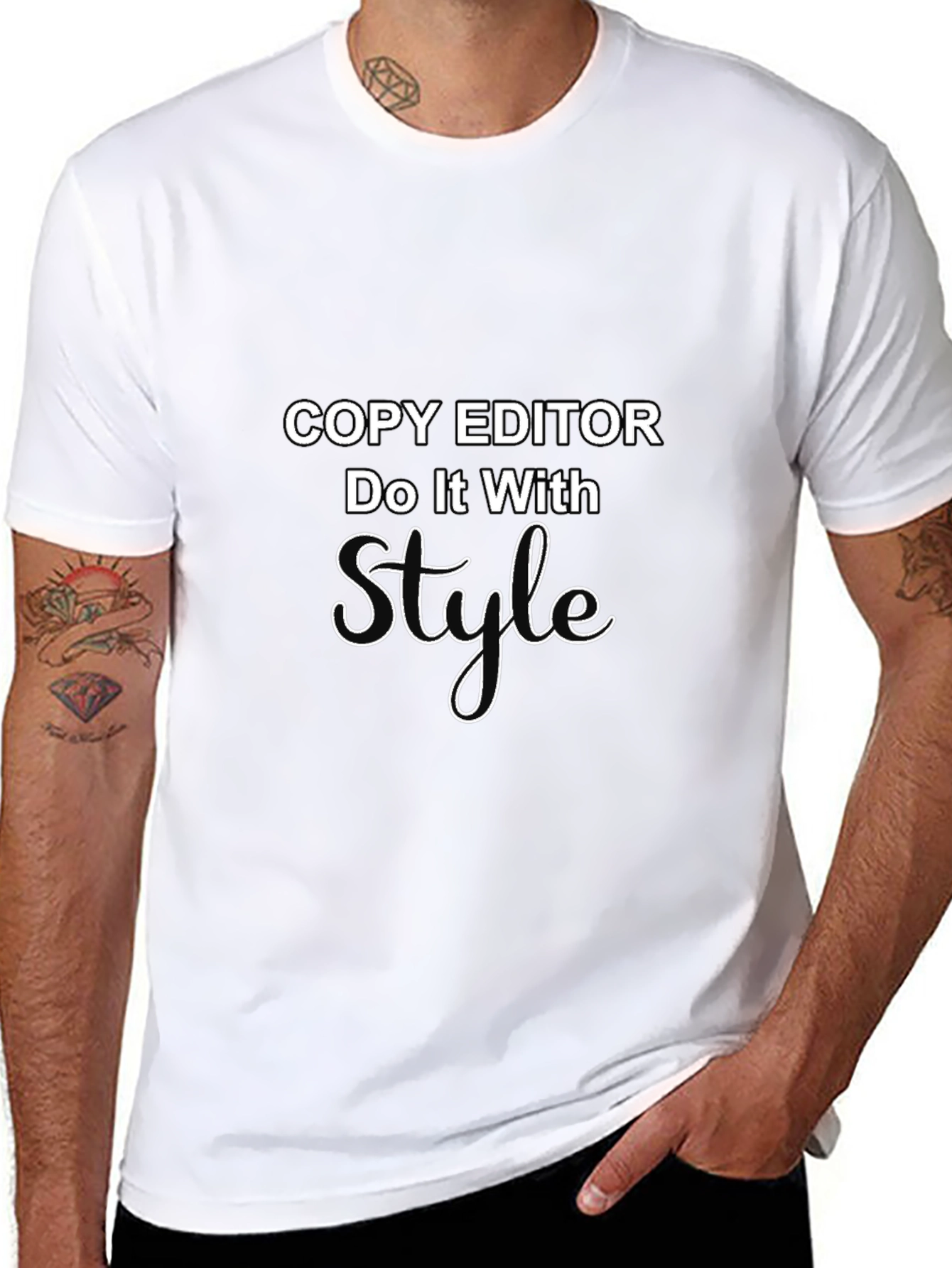 Copy Editor Style Tee - Black Cotton Blend