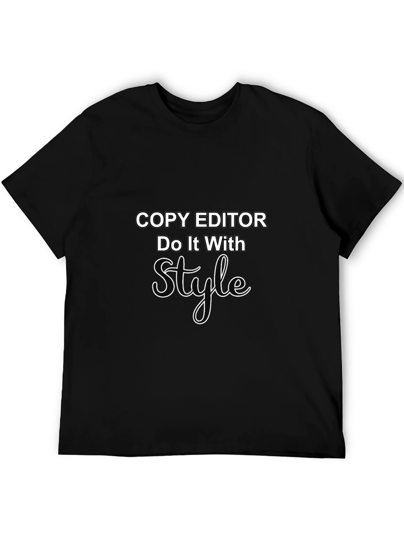 Copy Editor Style Tee - Black Cotton Blend