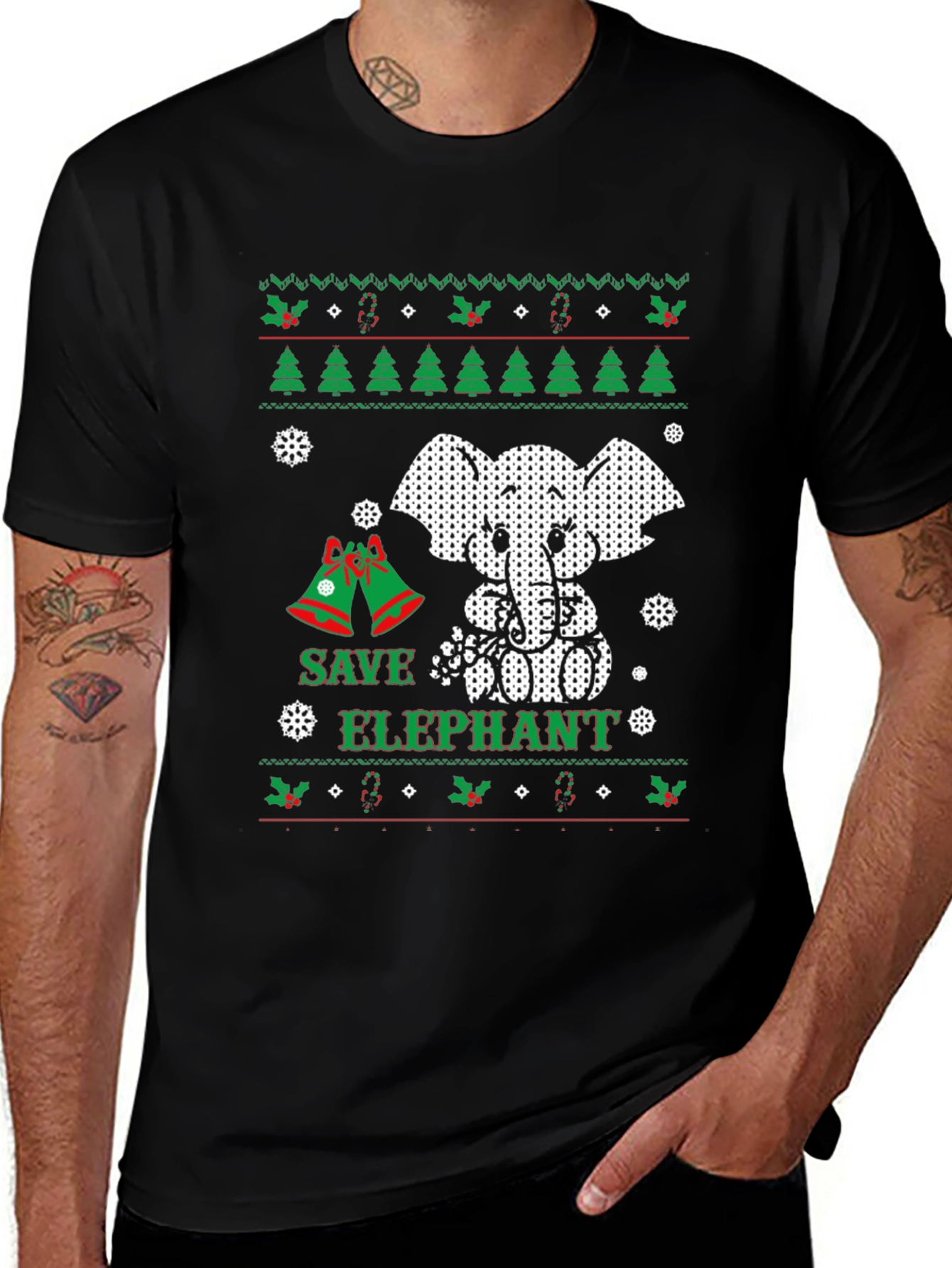 Save Elephant Holiday T-Shirt
