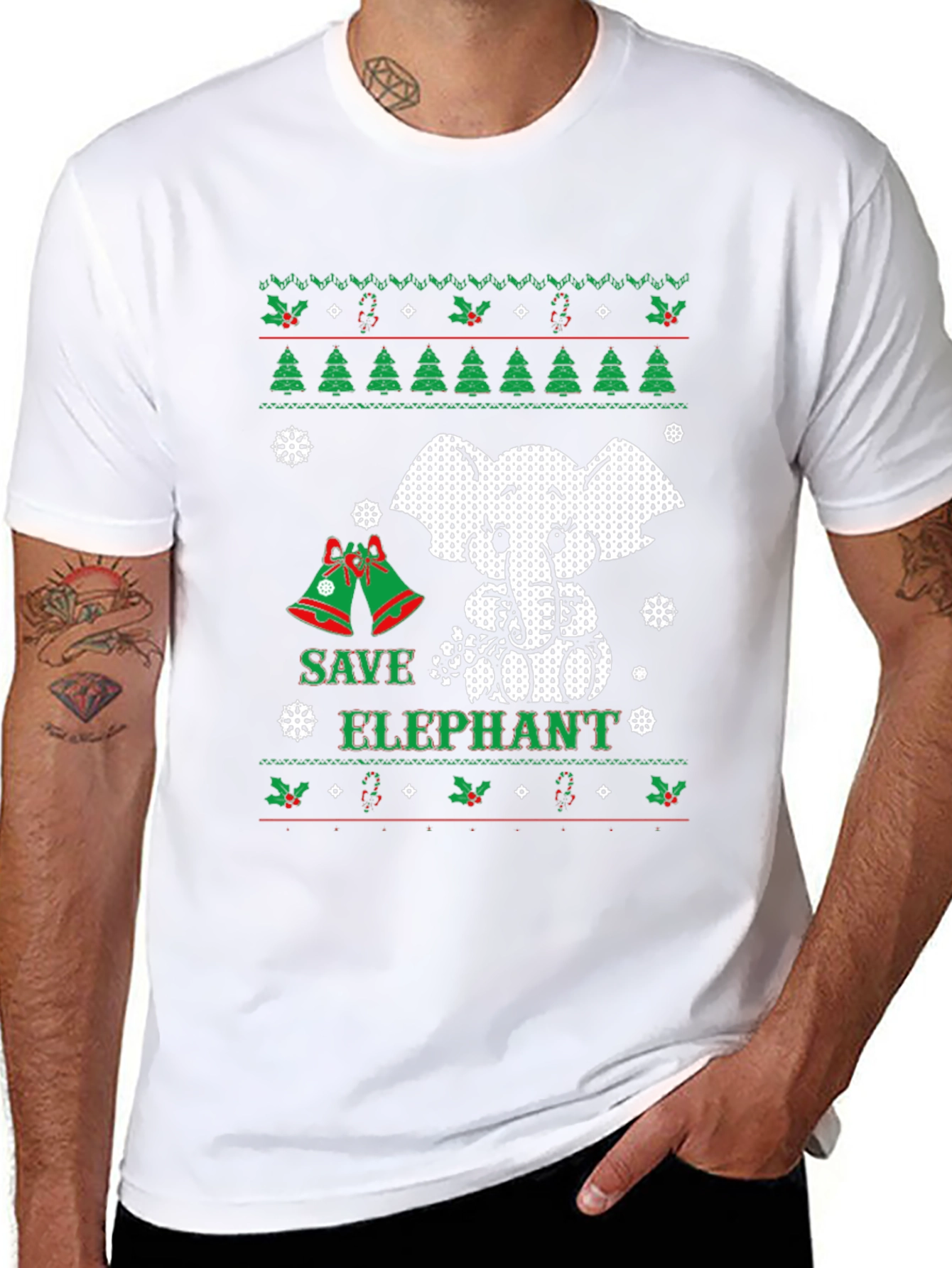 Save Elephant Holiday T-Shirt